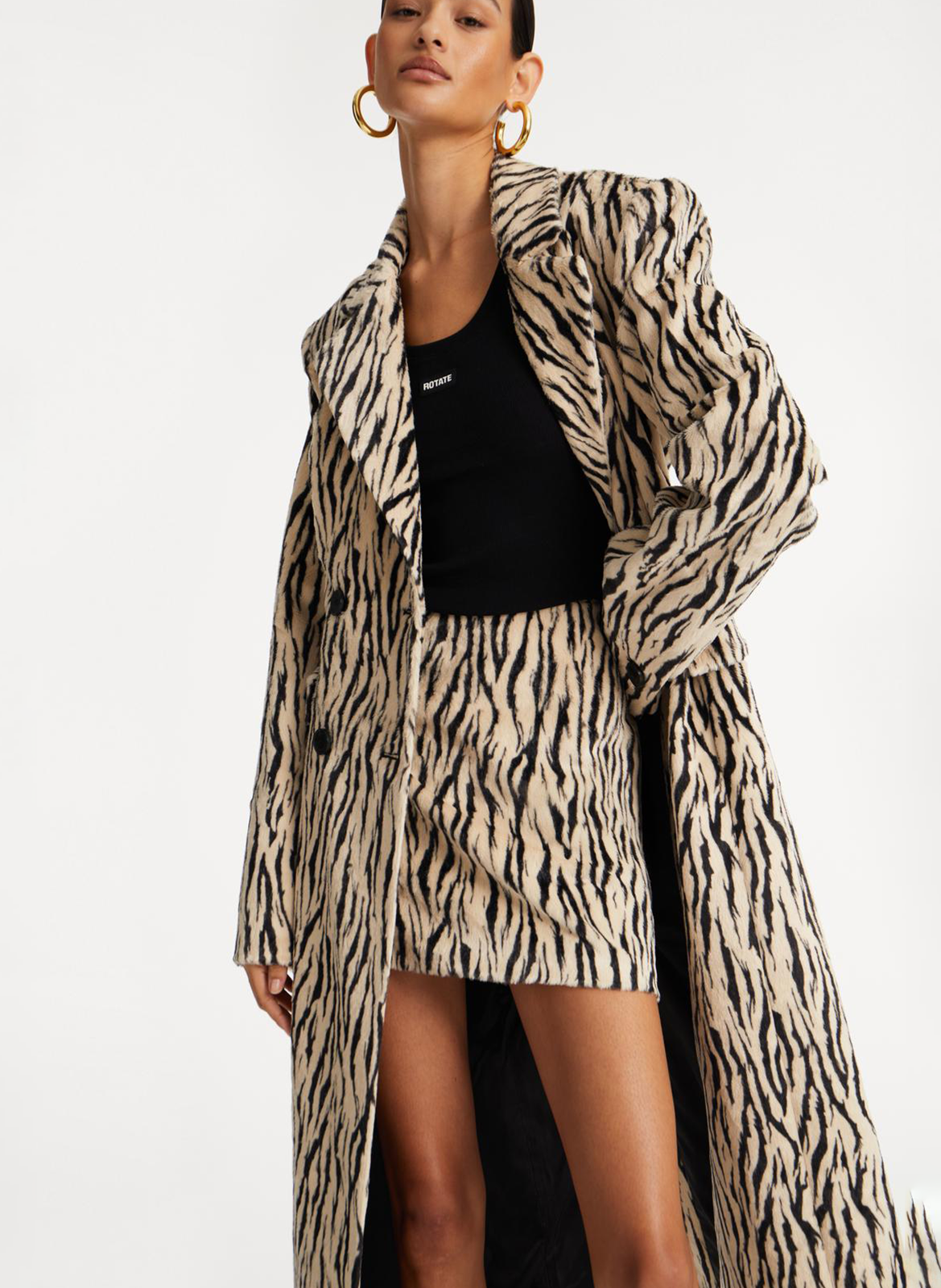 Cotton-mix midi skirt ROTATE Multicolored