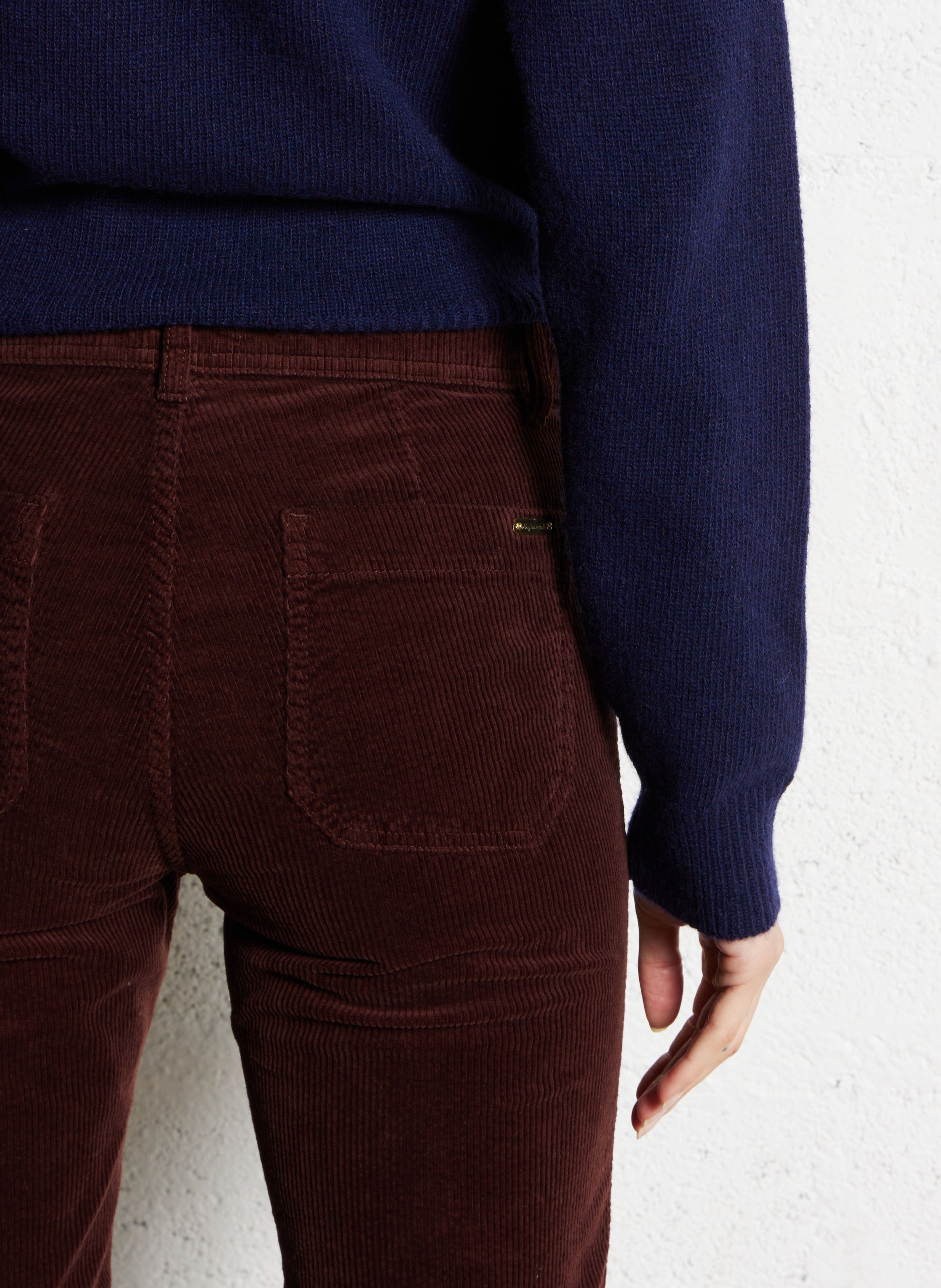 Broek van katoenmix met olifantenpijpen ACQUAVERDE Bruin