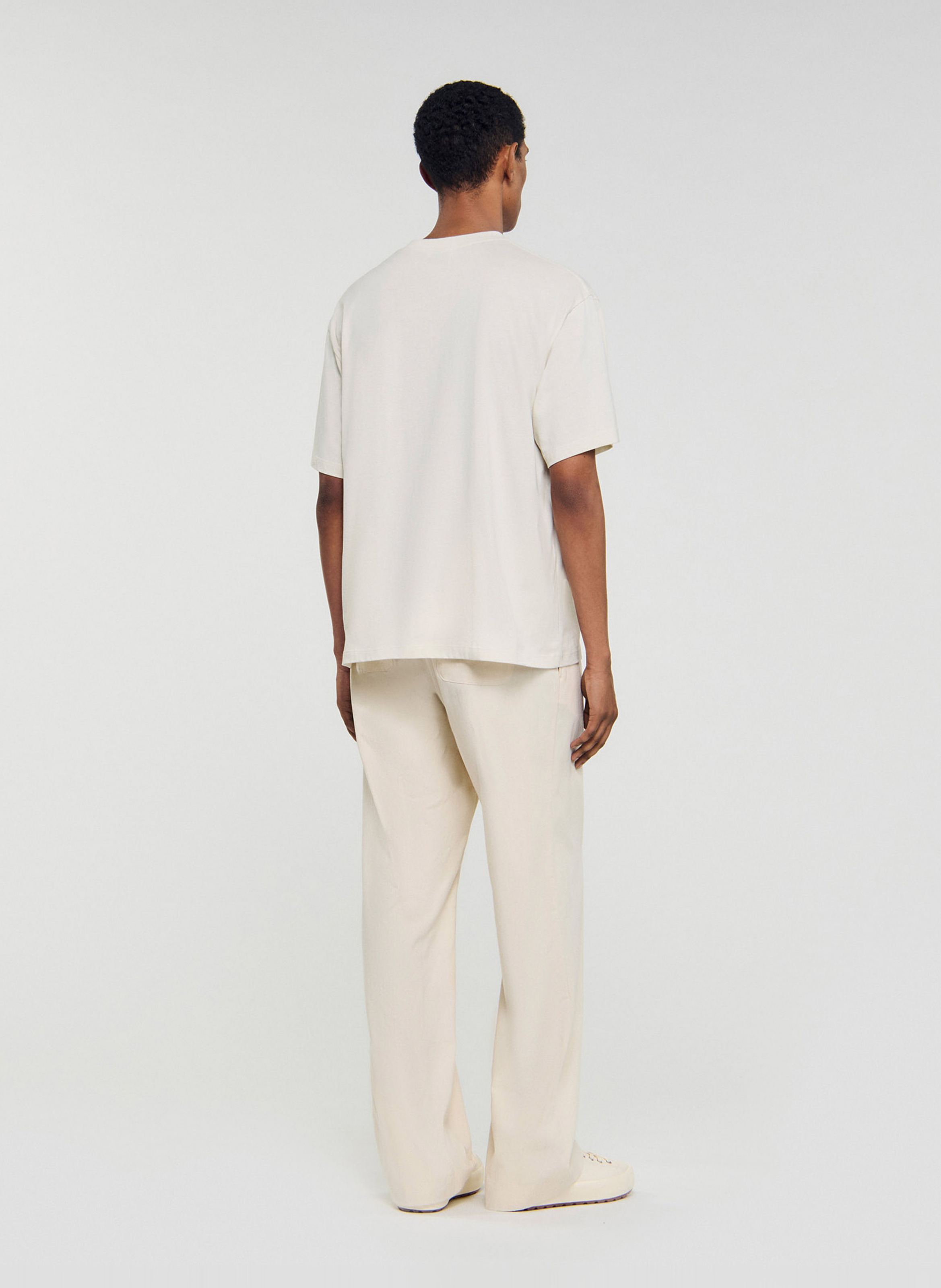 Camiliday round-neck sleeveless cotton top SANDRO Beige