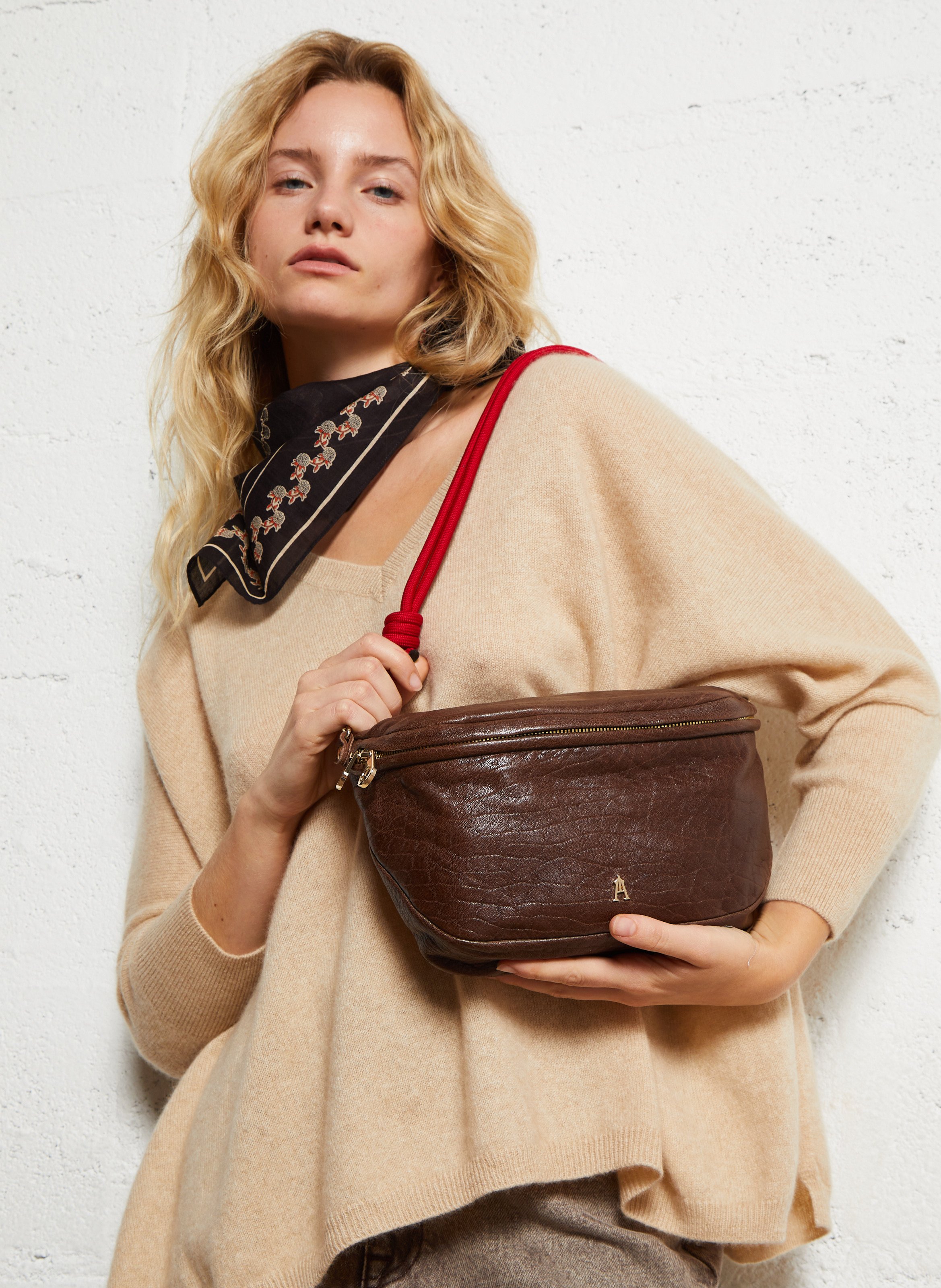 Sac banane en cuir CRAIE STUDIO Marron