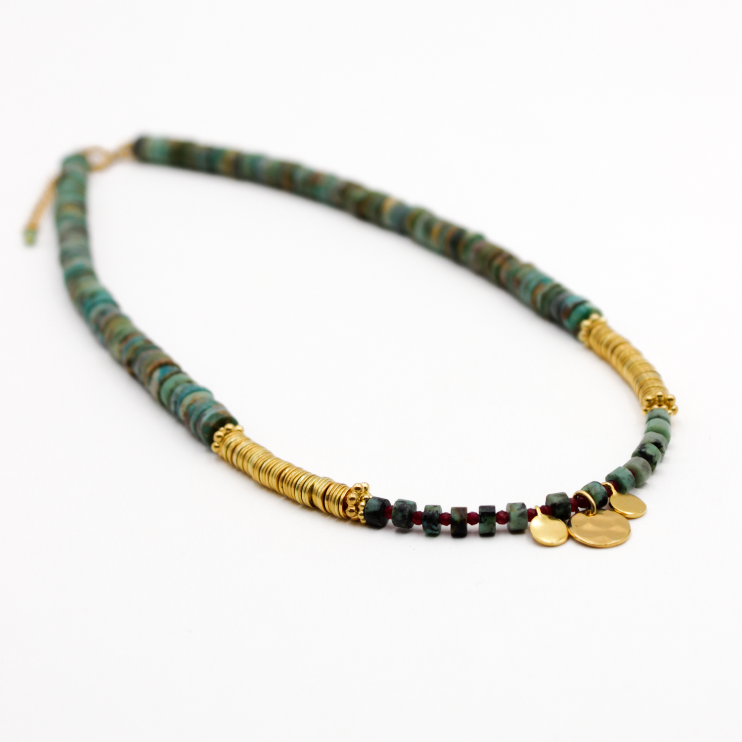 Collier heishi médaillons - charlotte L'ATELIER DES DAMES Doré