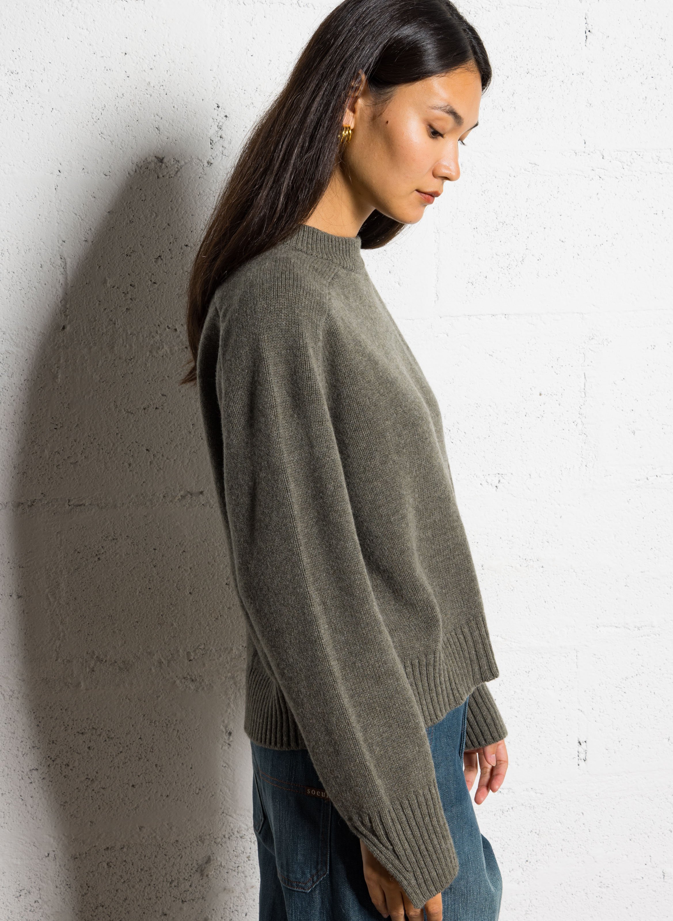 Abidjan wool round-neck sweater SOEUR Grey