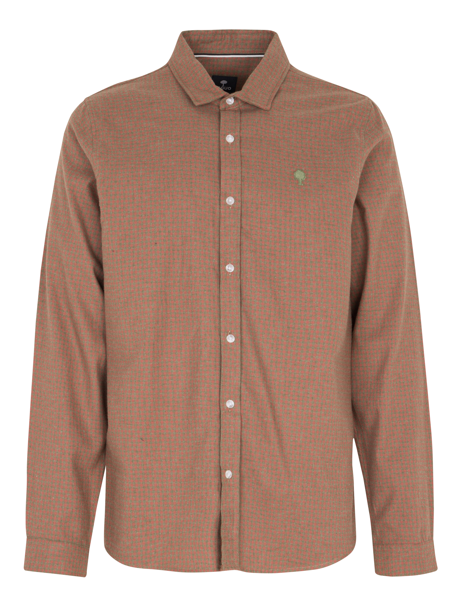 Chemise droite col classique à carreaux en coton FAGUO Rose