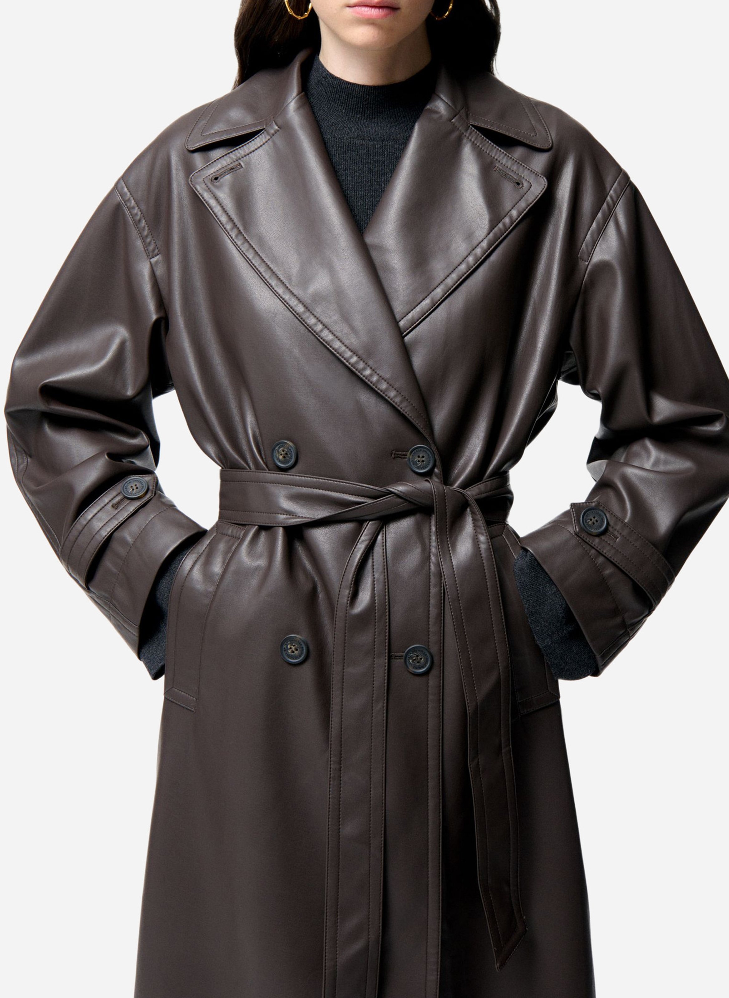 Gerade geschnittener Mantel mit klassischem Kragen  VANESSA BRUNO Schwarz