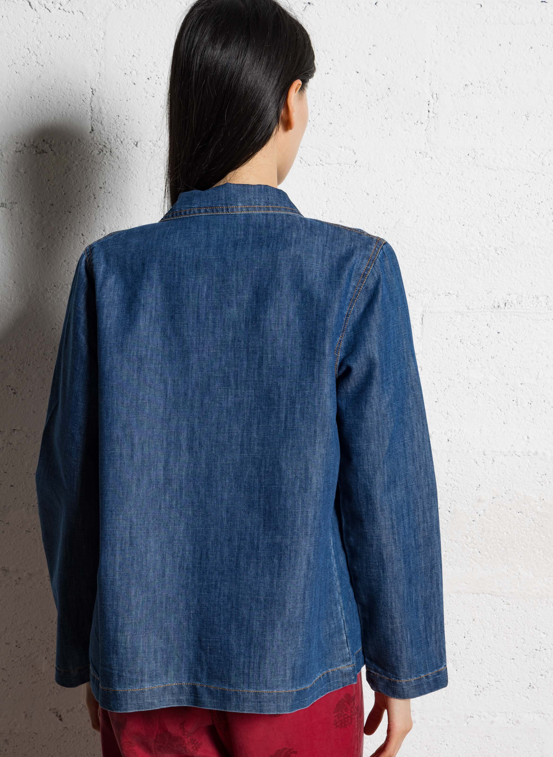 Chemise droite col classique en coton mélangé NICE THINGS Bleu