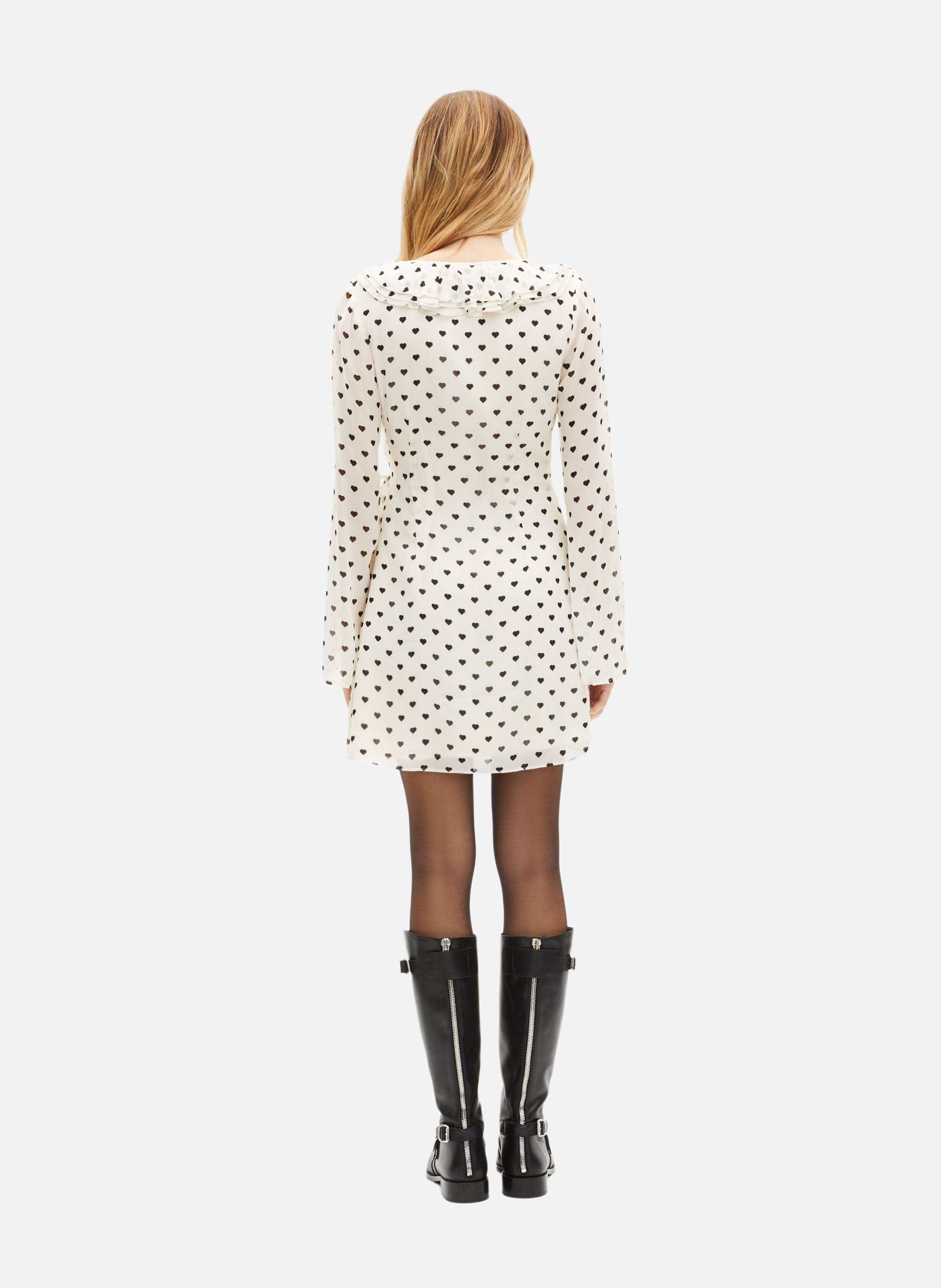 Short wrap dress with heart print THE KOOPLES White