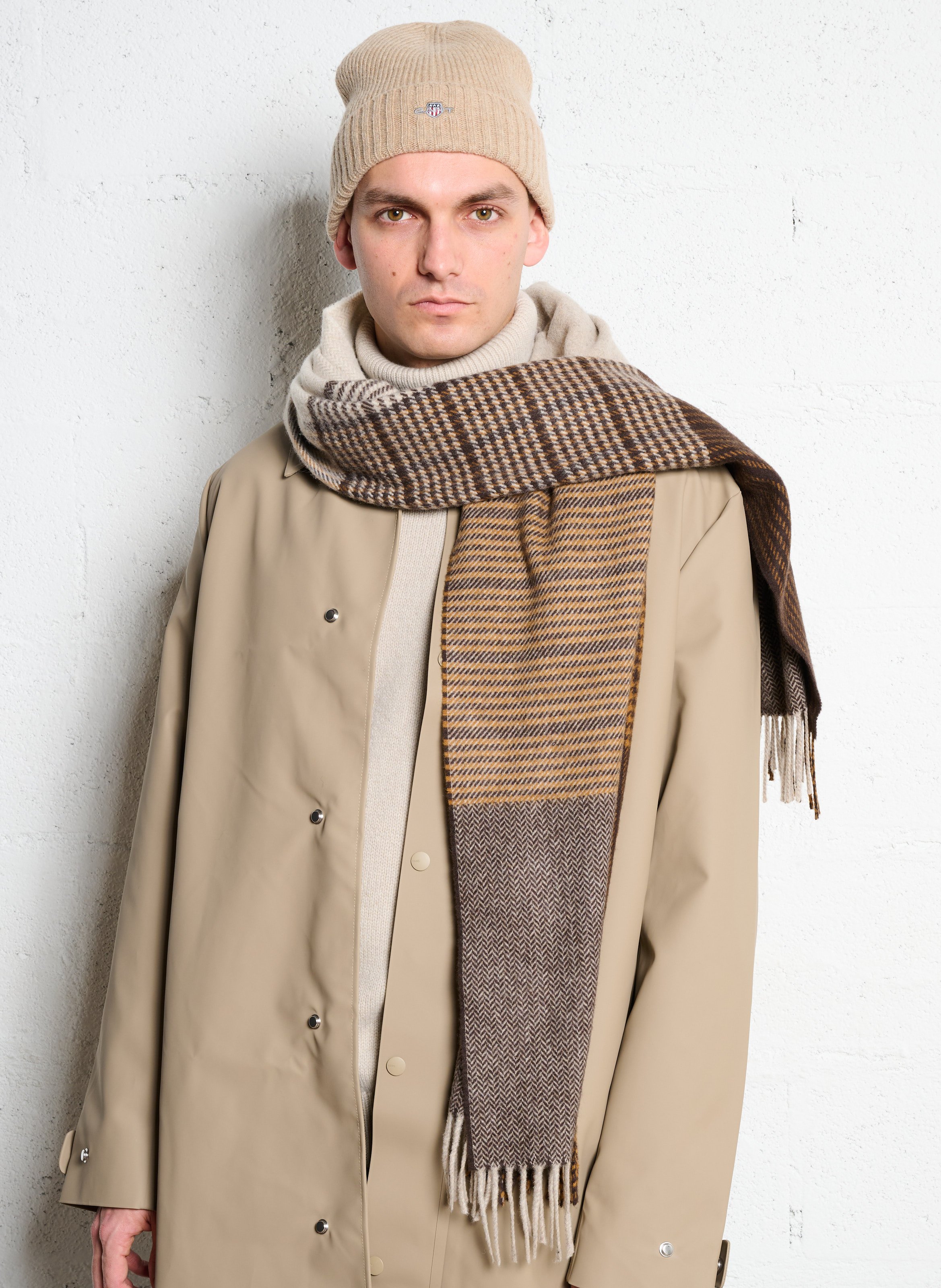 Echarpe en laine HACKETT Marron