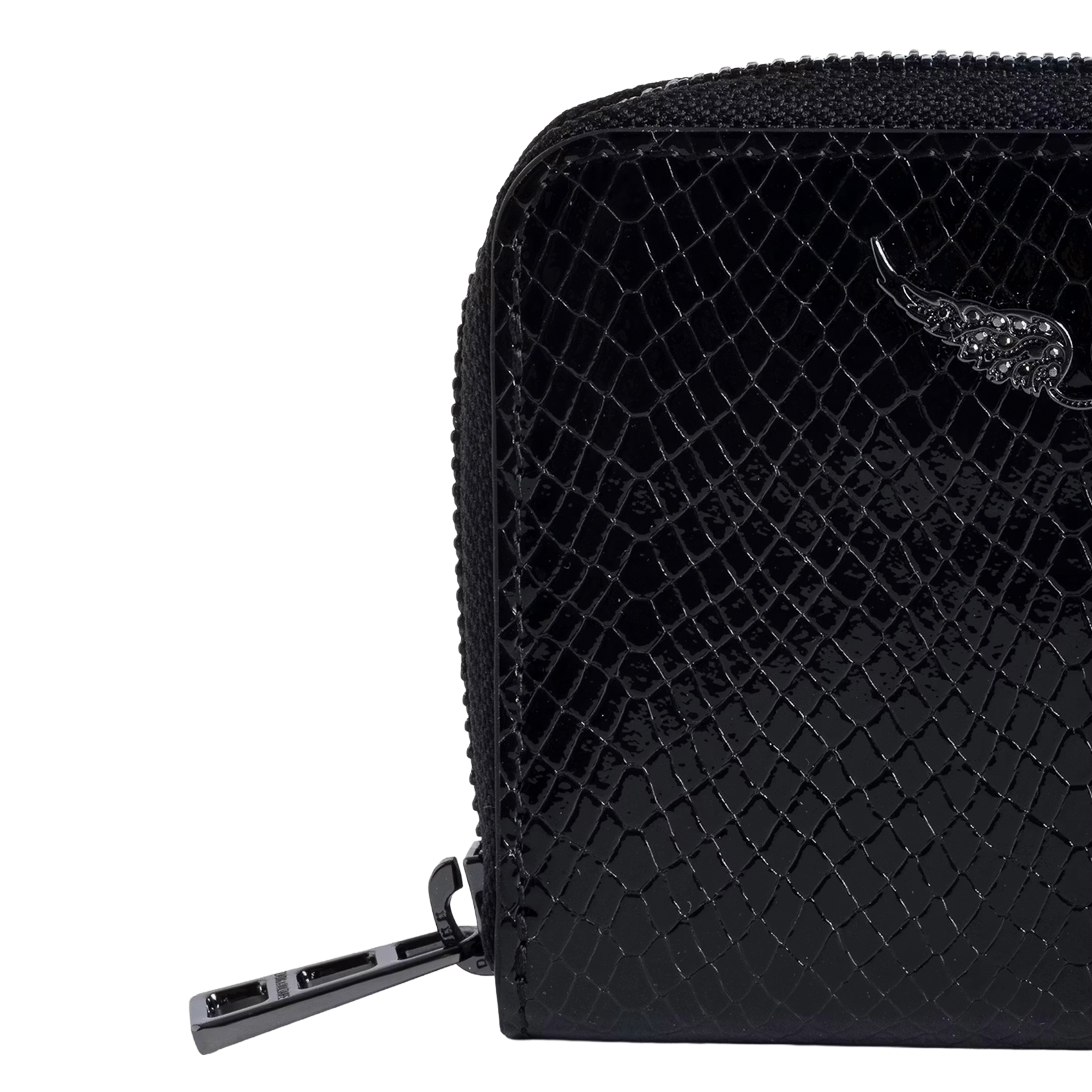 Portemonnaie aus glänzendem Leder mit Prägung ZADIG&VOLTAIRE Schwarz