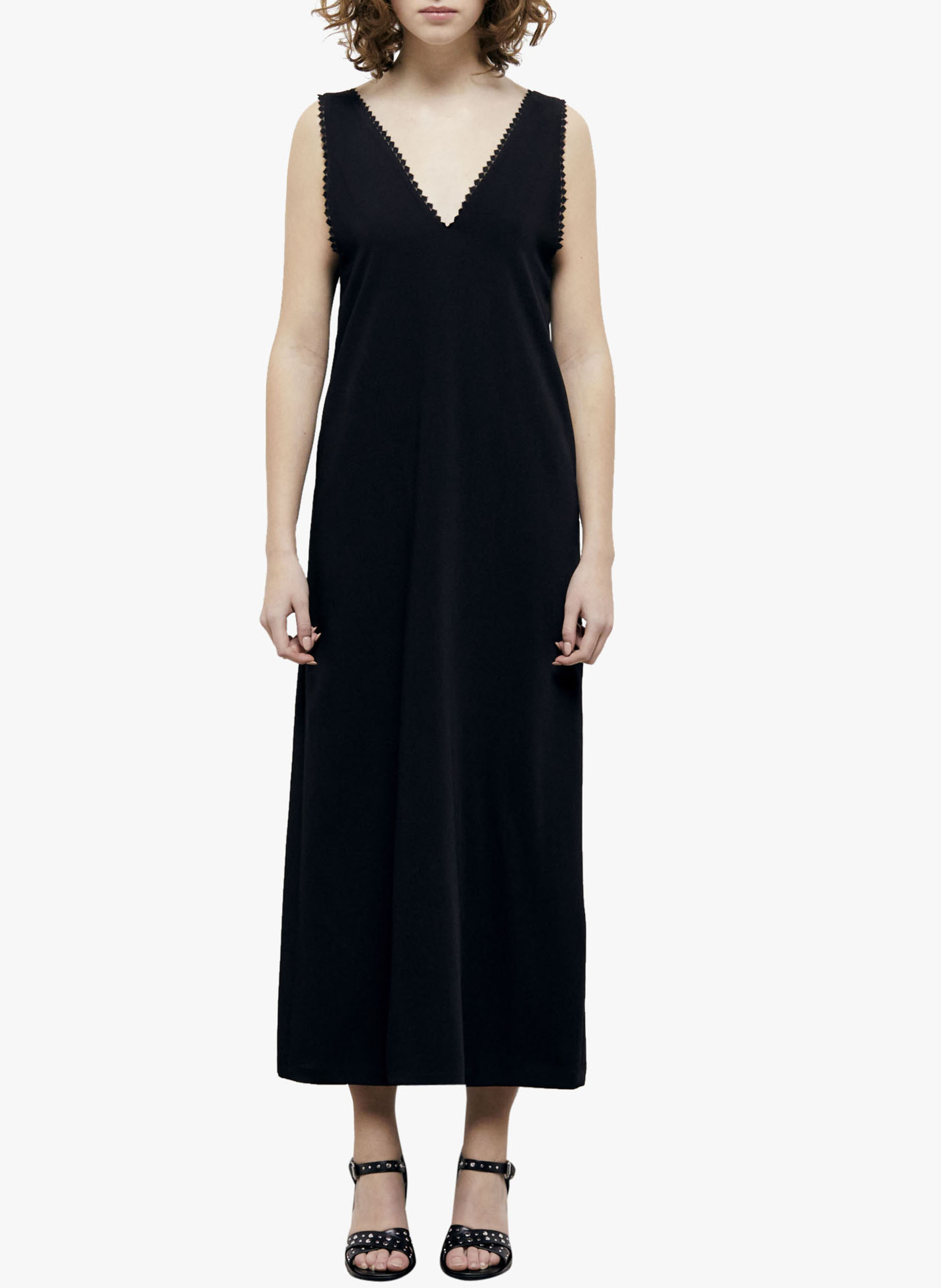 Rechte jurk met V-hals THE KOOPLES Zwart