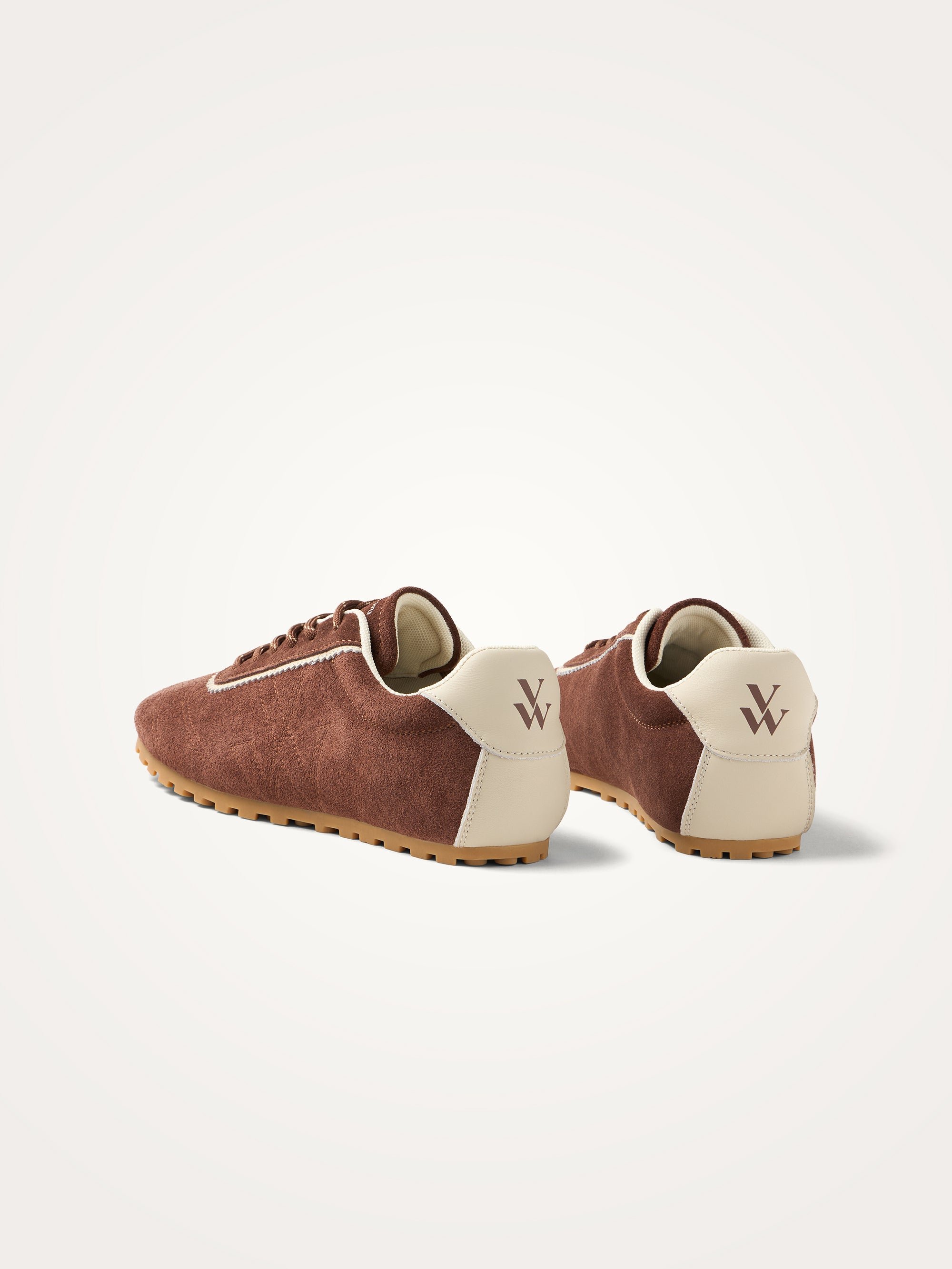 Sneakers with monogram sewn on a thin grooved sole VANESSA WU Brown