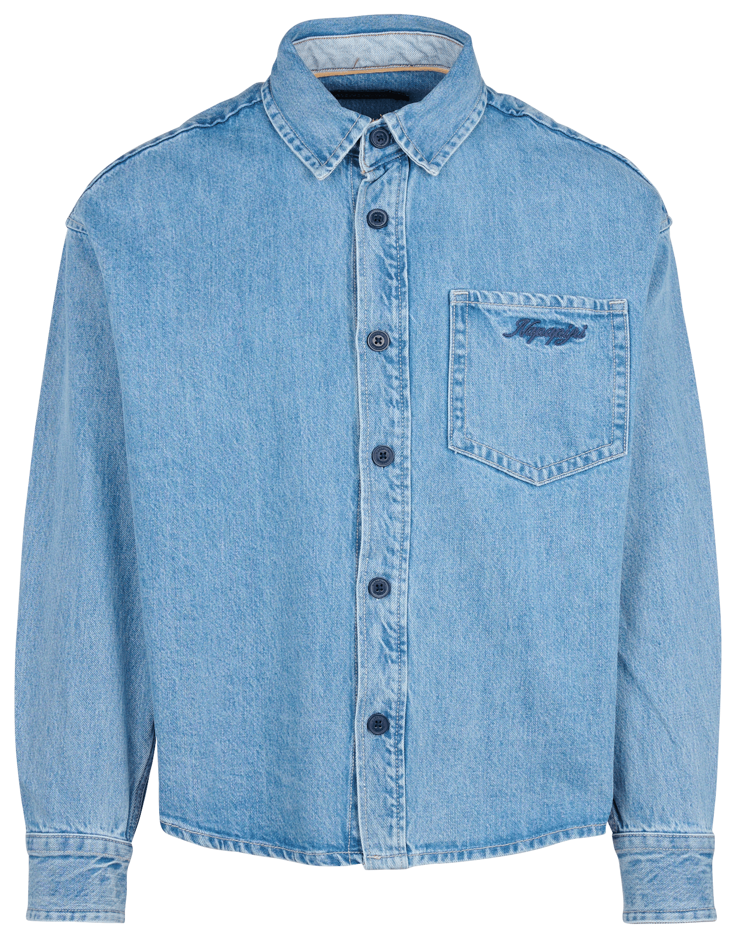 Chemise col classique manches contrastantes en coton NAPAPIJRI Blue
