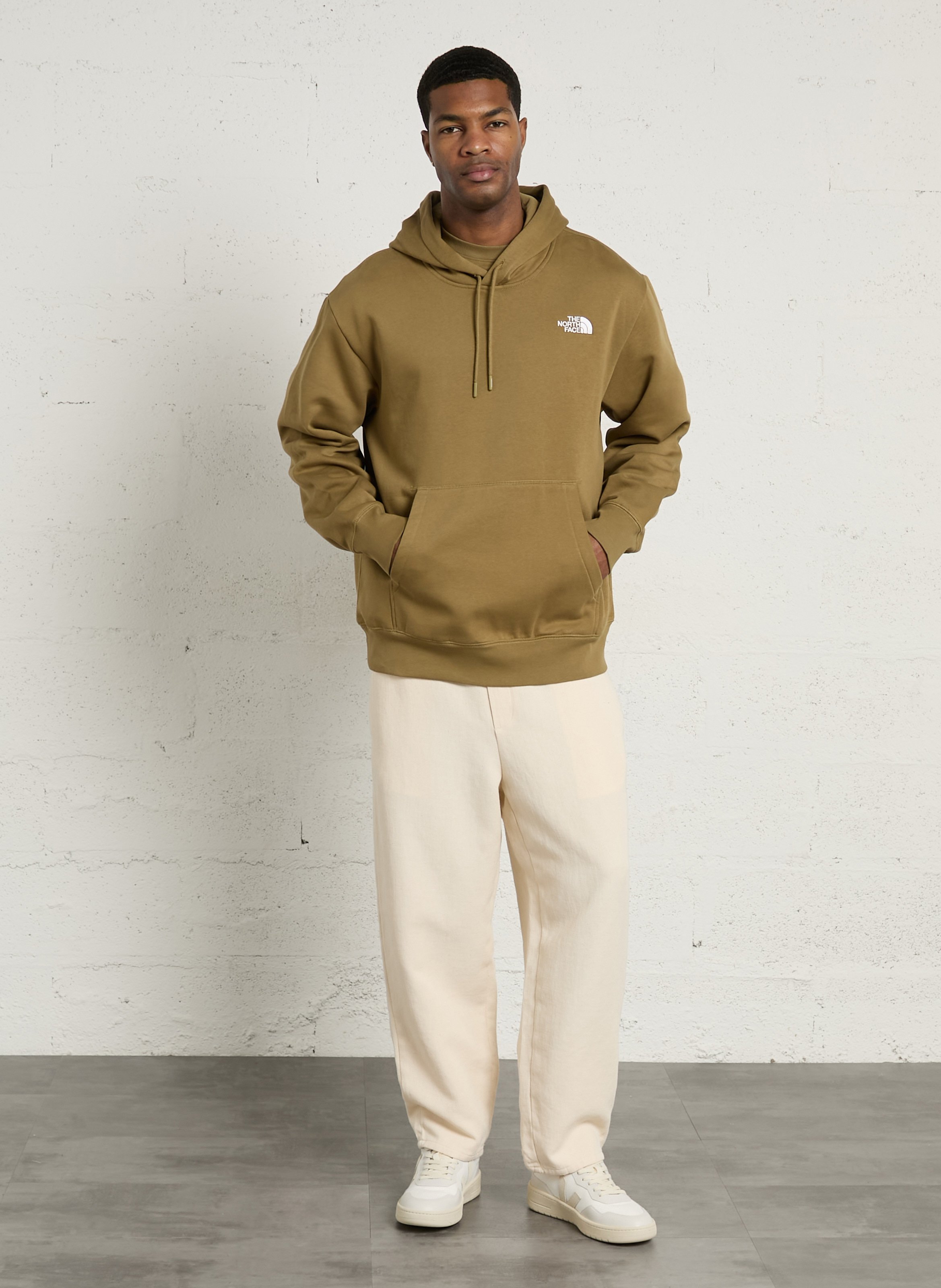Sweat droit à capuche en coton mélangé THE NORTH FACE Marron