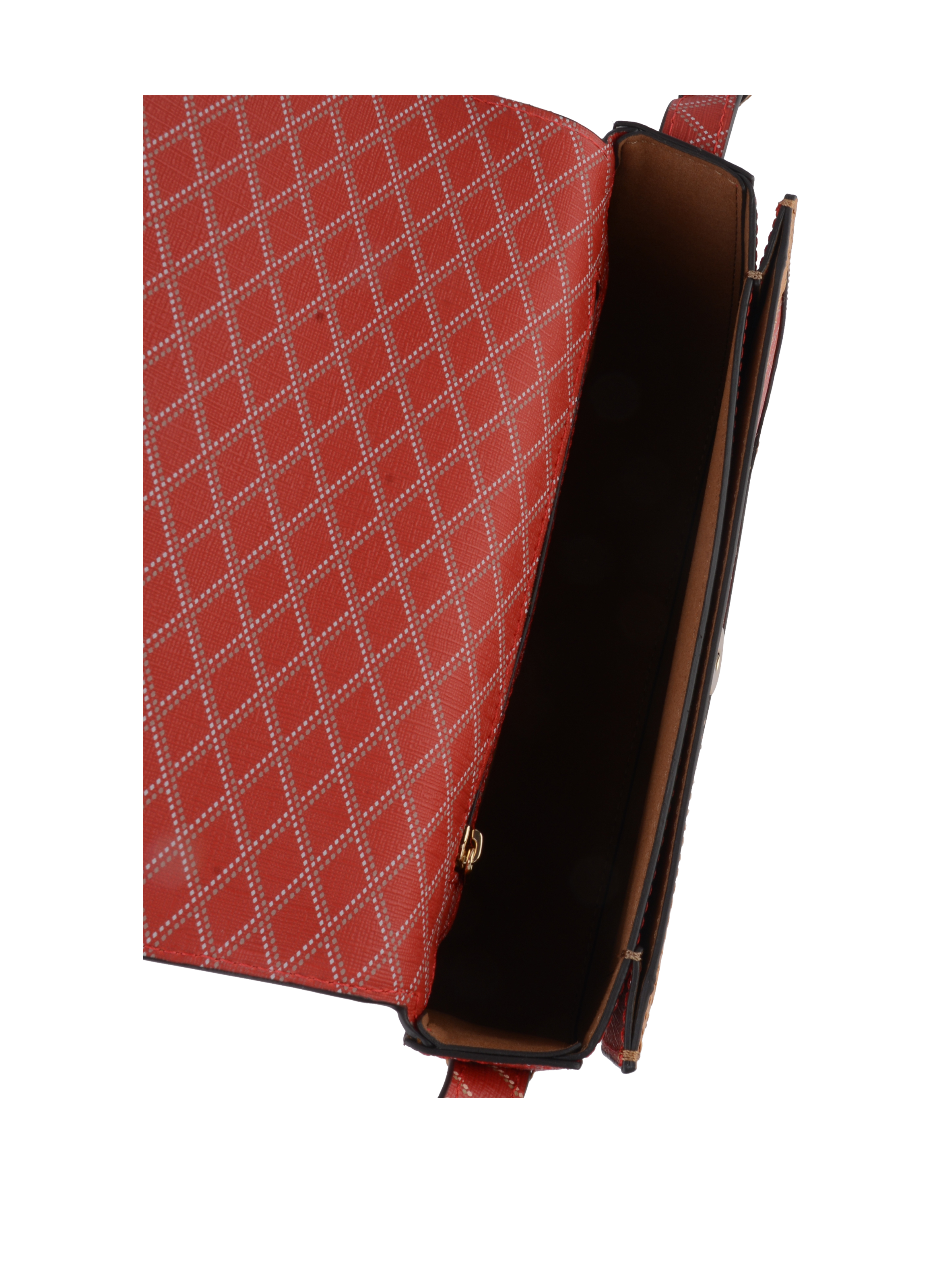 Coated canvas shoulder bag POURCHET Red