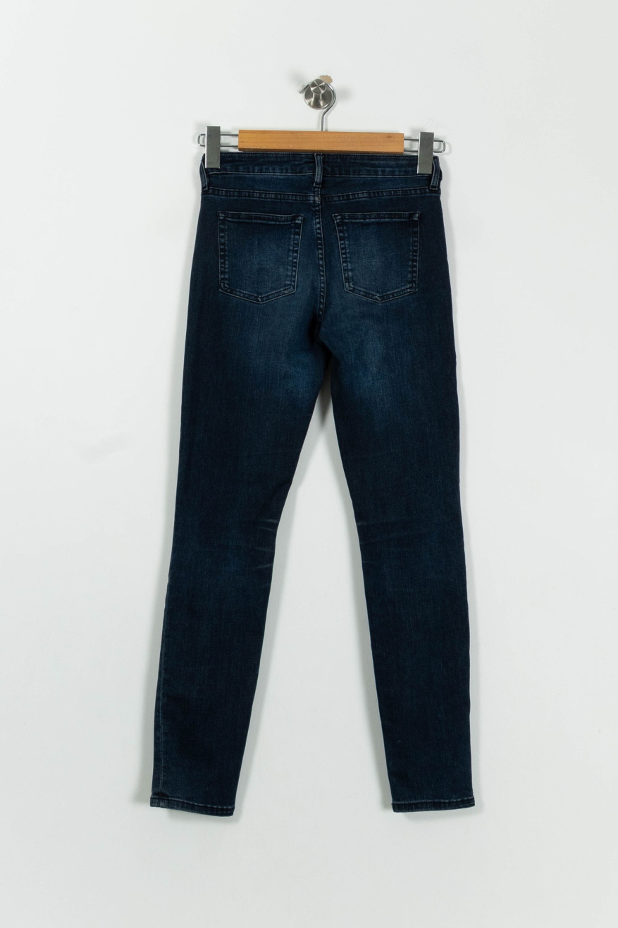 Cropped slim jeans with studs ACNE STUDIOS - Seconde Main Blue