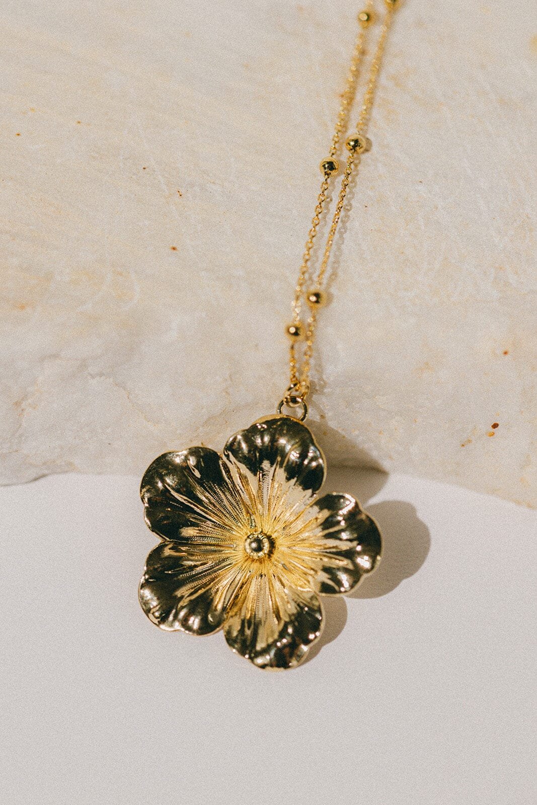Silver plated flower pendant Golden