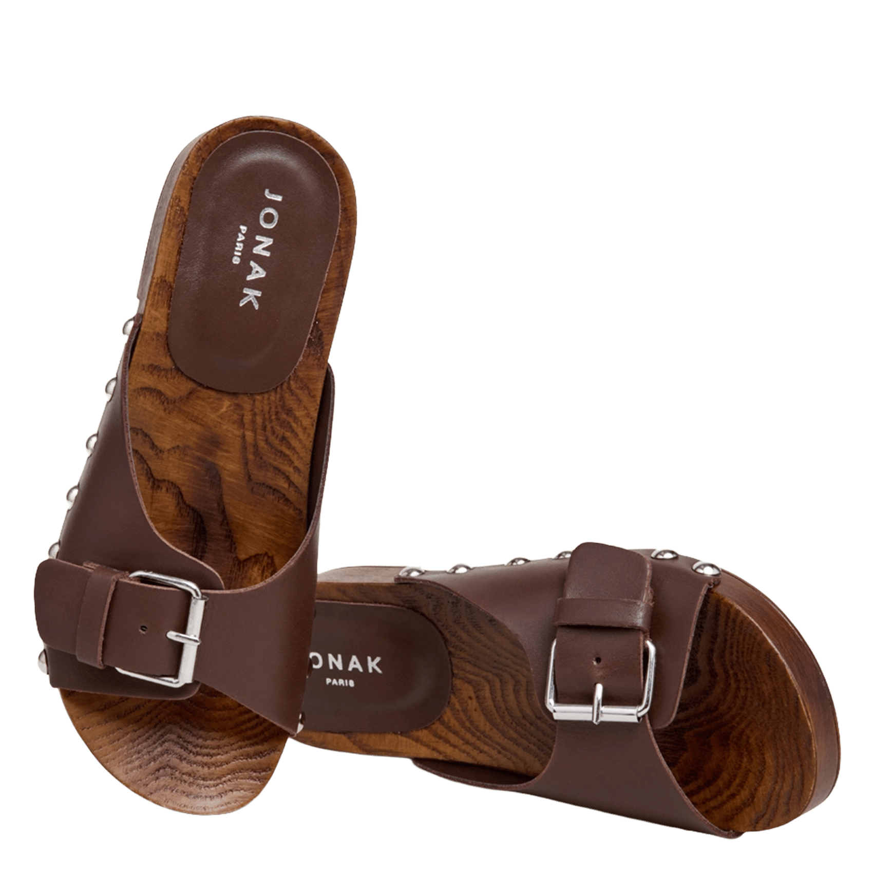 Leather mules JONAK Brown