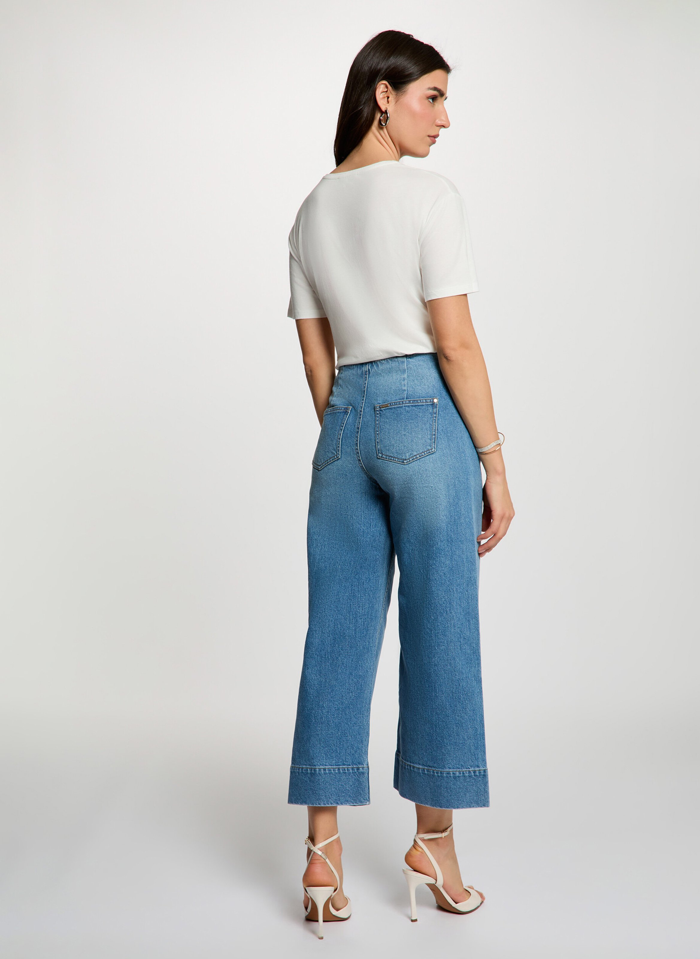 Tee-shirt imprimé col rond  MORGAN Blanc