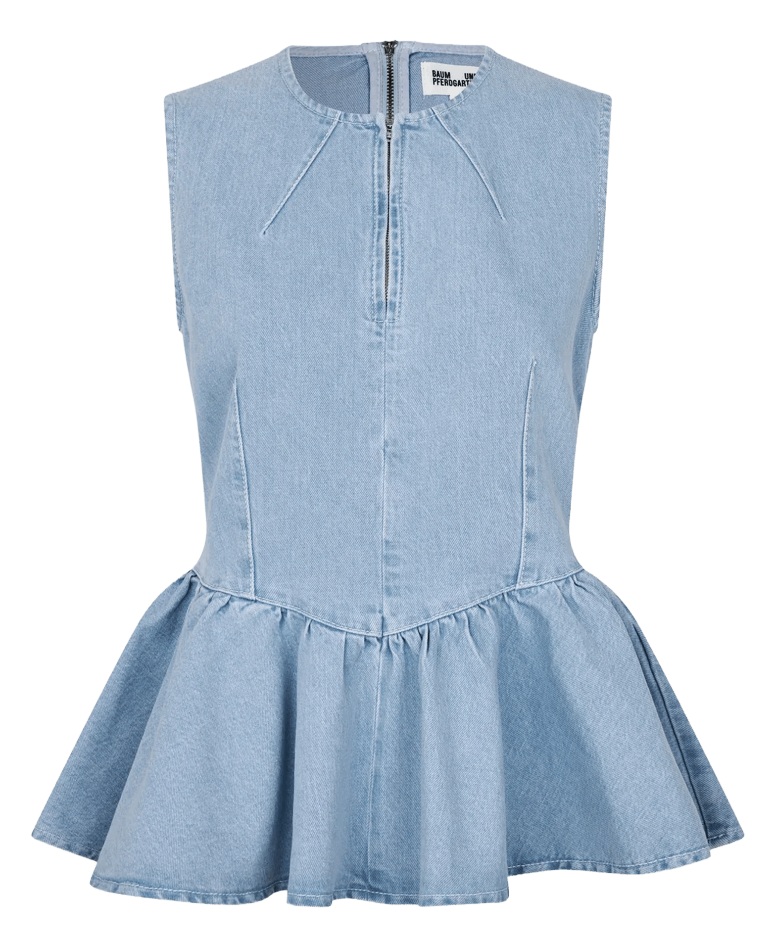 Peplum top van biologisch katoenmix BAUM UND PFERDGARTEN Blauw