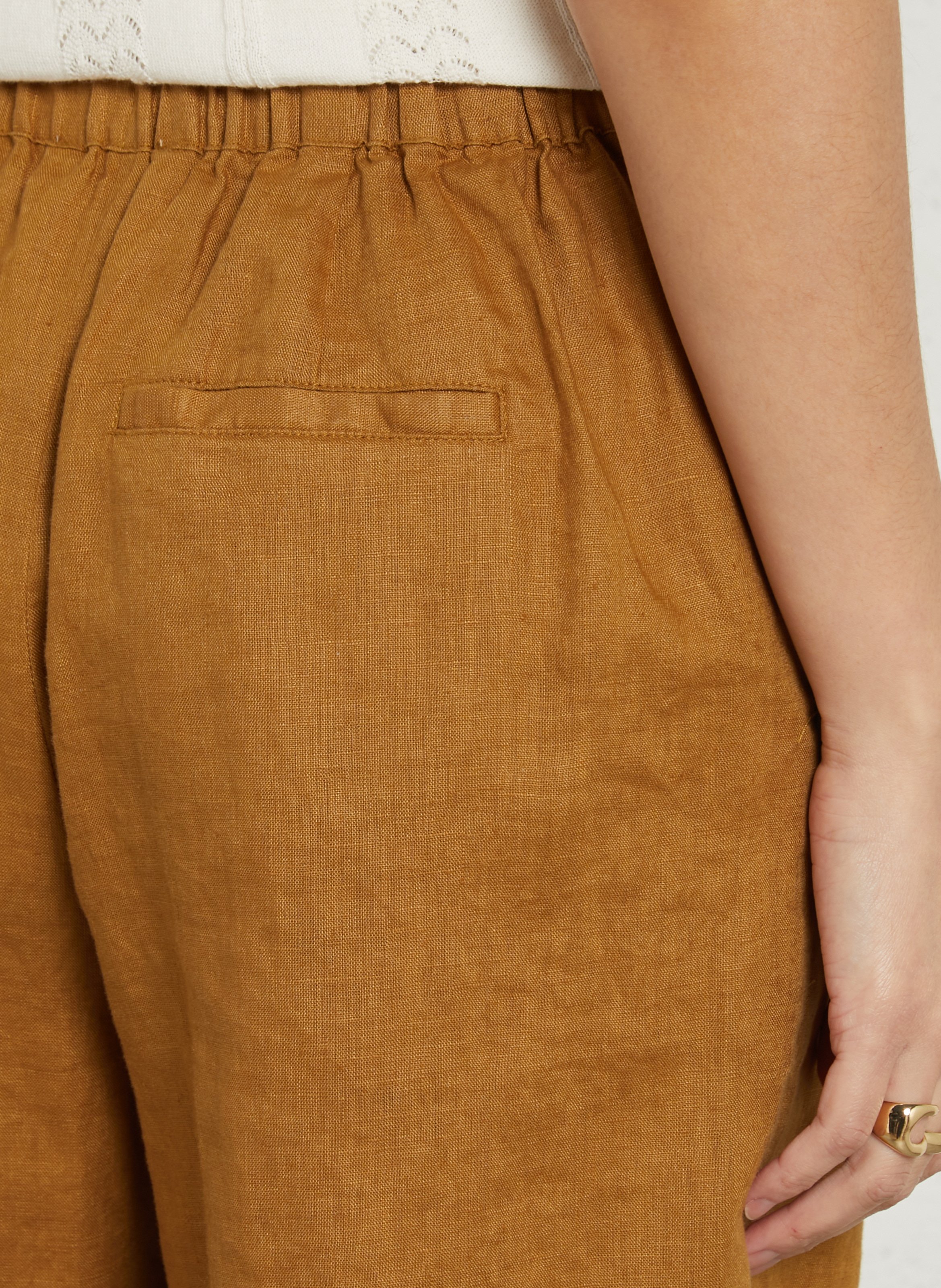 Straight linen shorts JC SOPHIE Brown