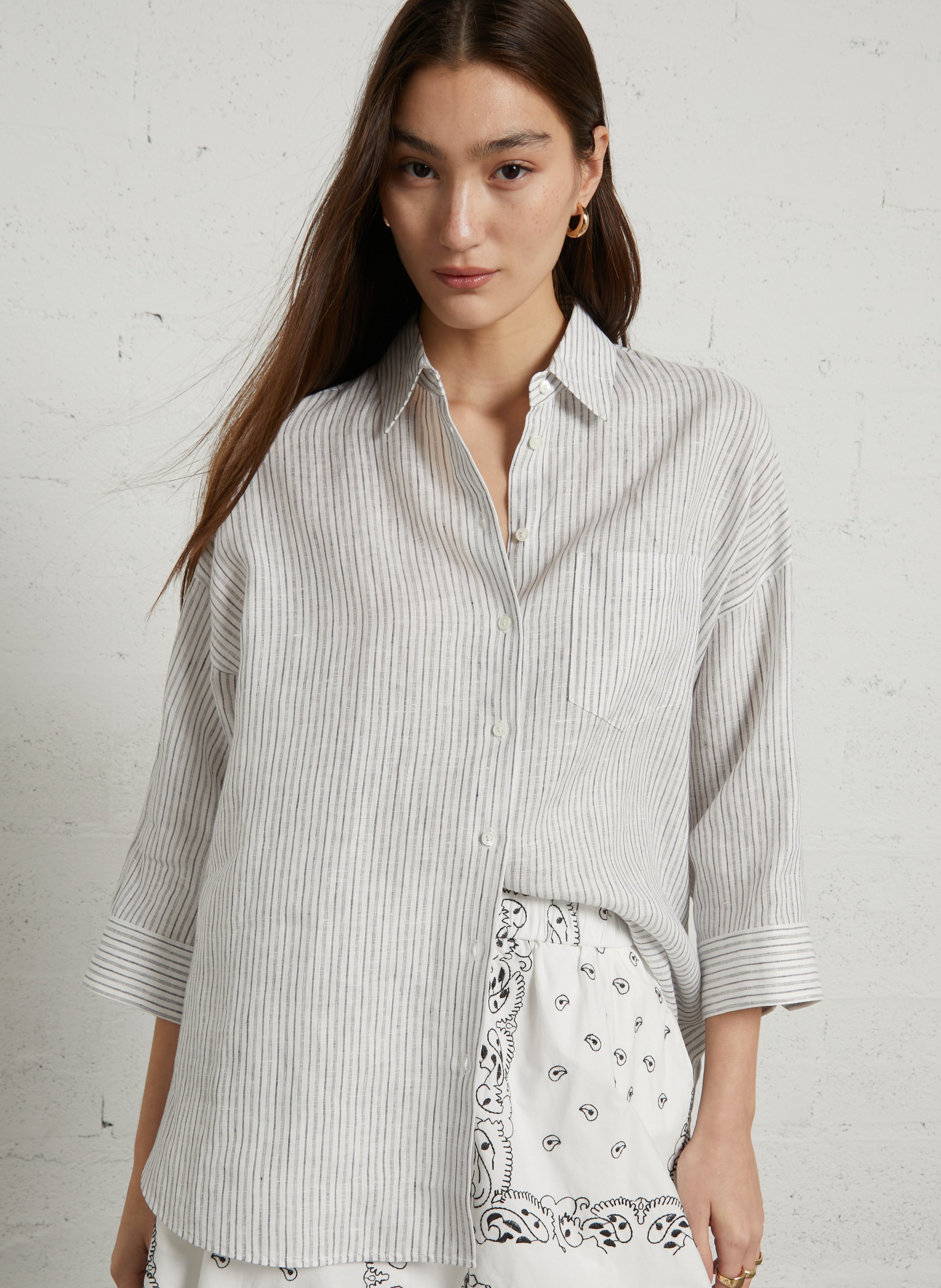 Oversized Linen Striped Shirt MAX MARA WEEK END