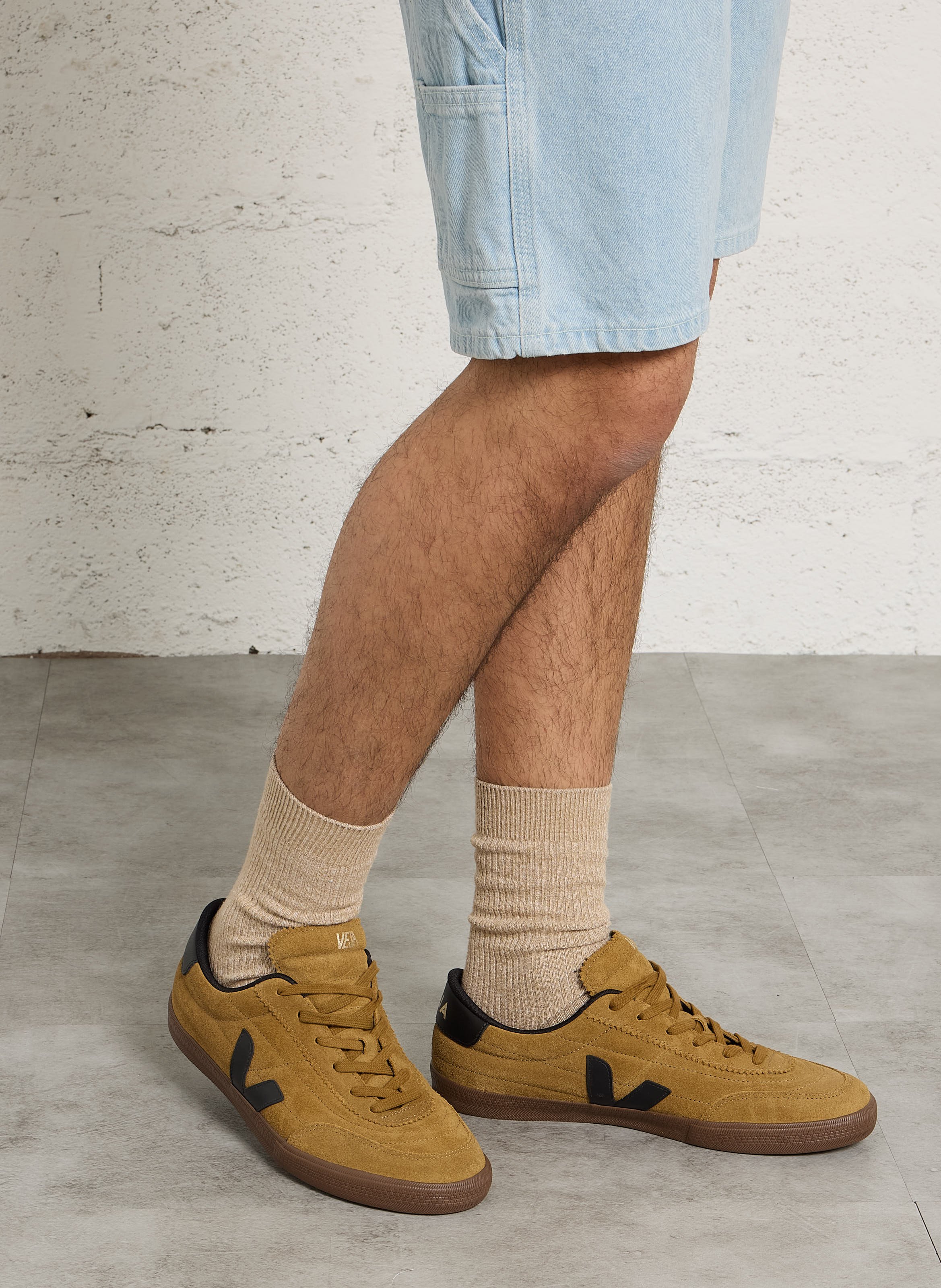 Suede leather low-top sneakers VEJA Yellow