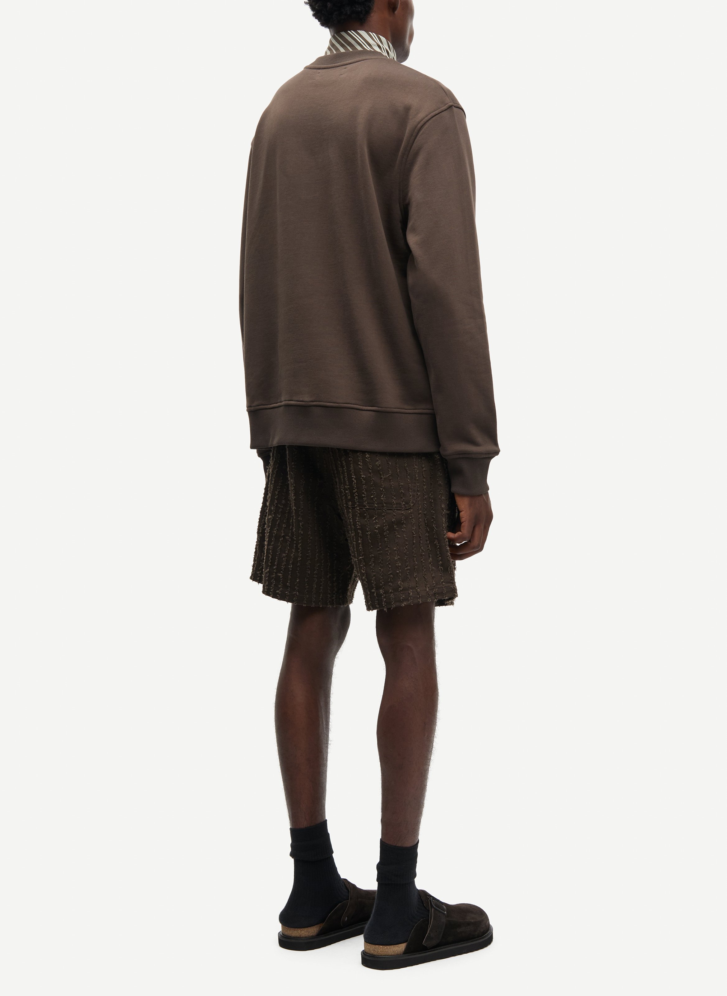 Sweat col rond regular-fit en coton bio SAMSOE SAMSOE Marron