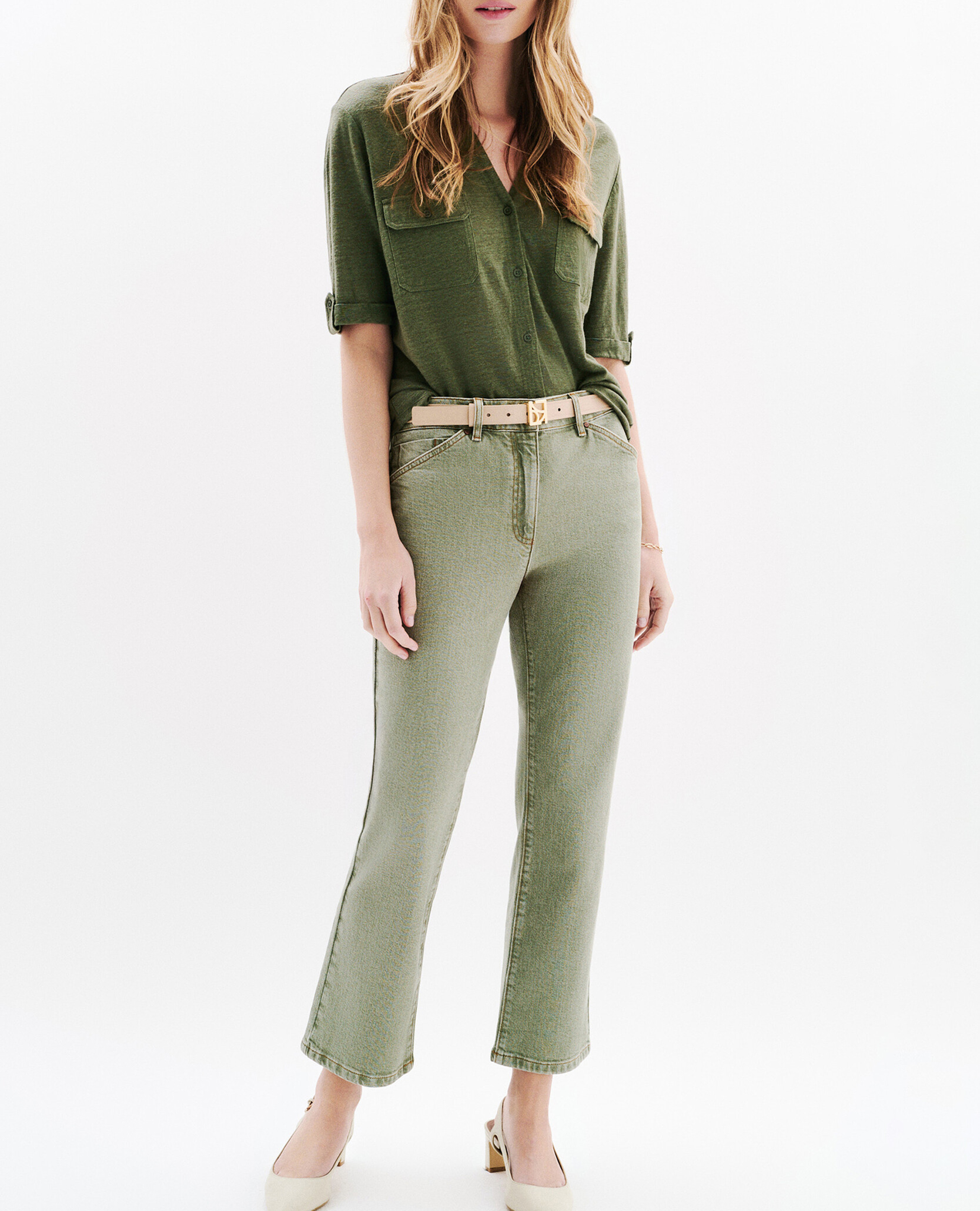 Blouse col classique CAROLL Vert