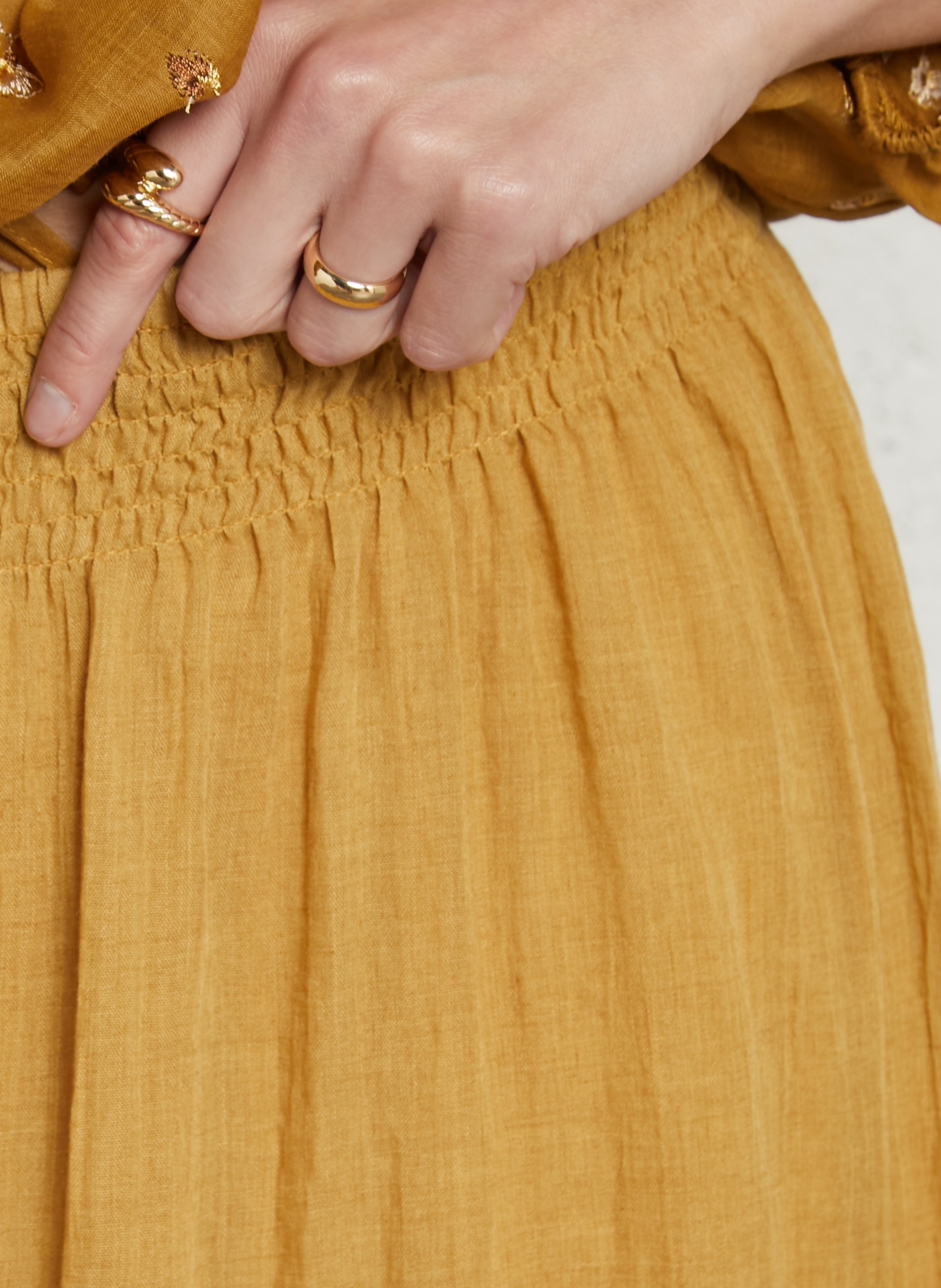 Halflange, effen rok Bruin