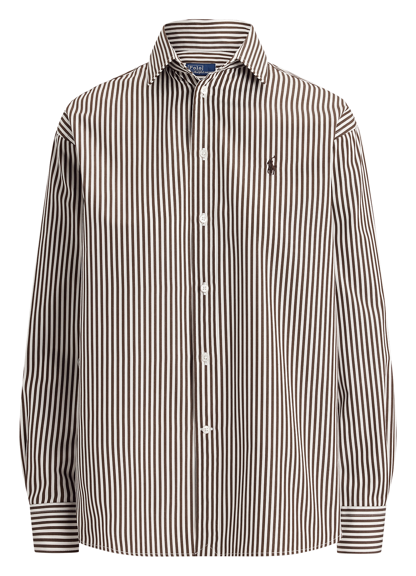 Gerade geschnittenes Polohemd aus gestreifter Baumwolle | Braun POLO RALPH LAUREN Damen