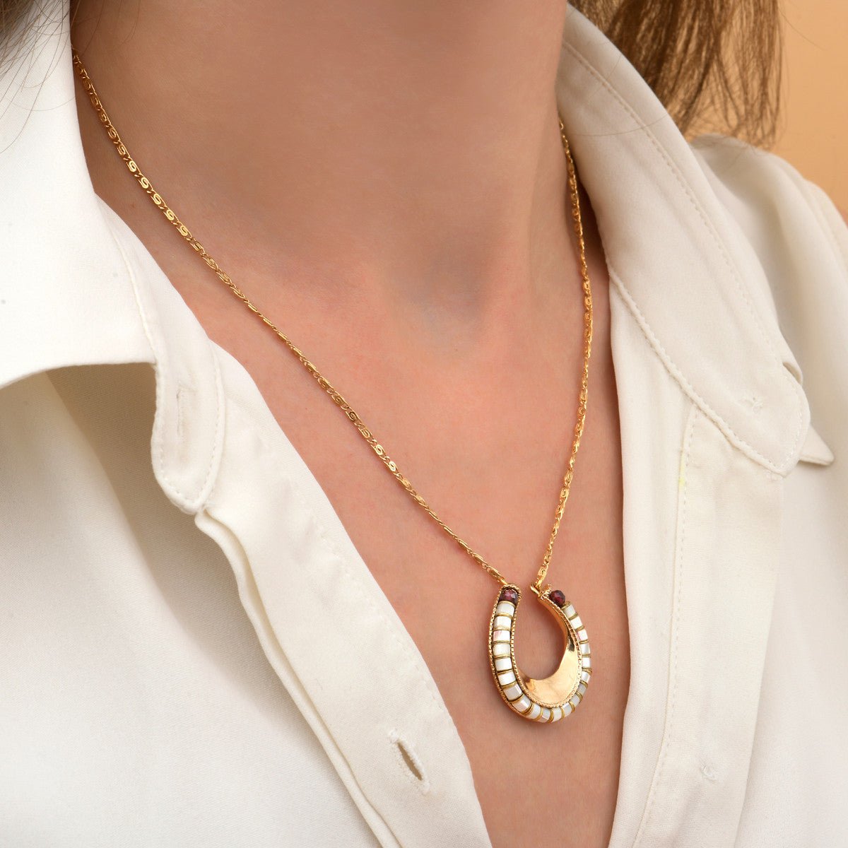 Pendant necklace SATELLITE PARIS White