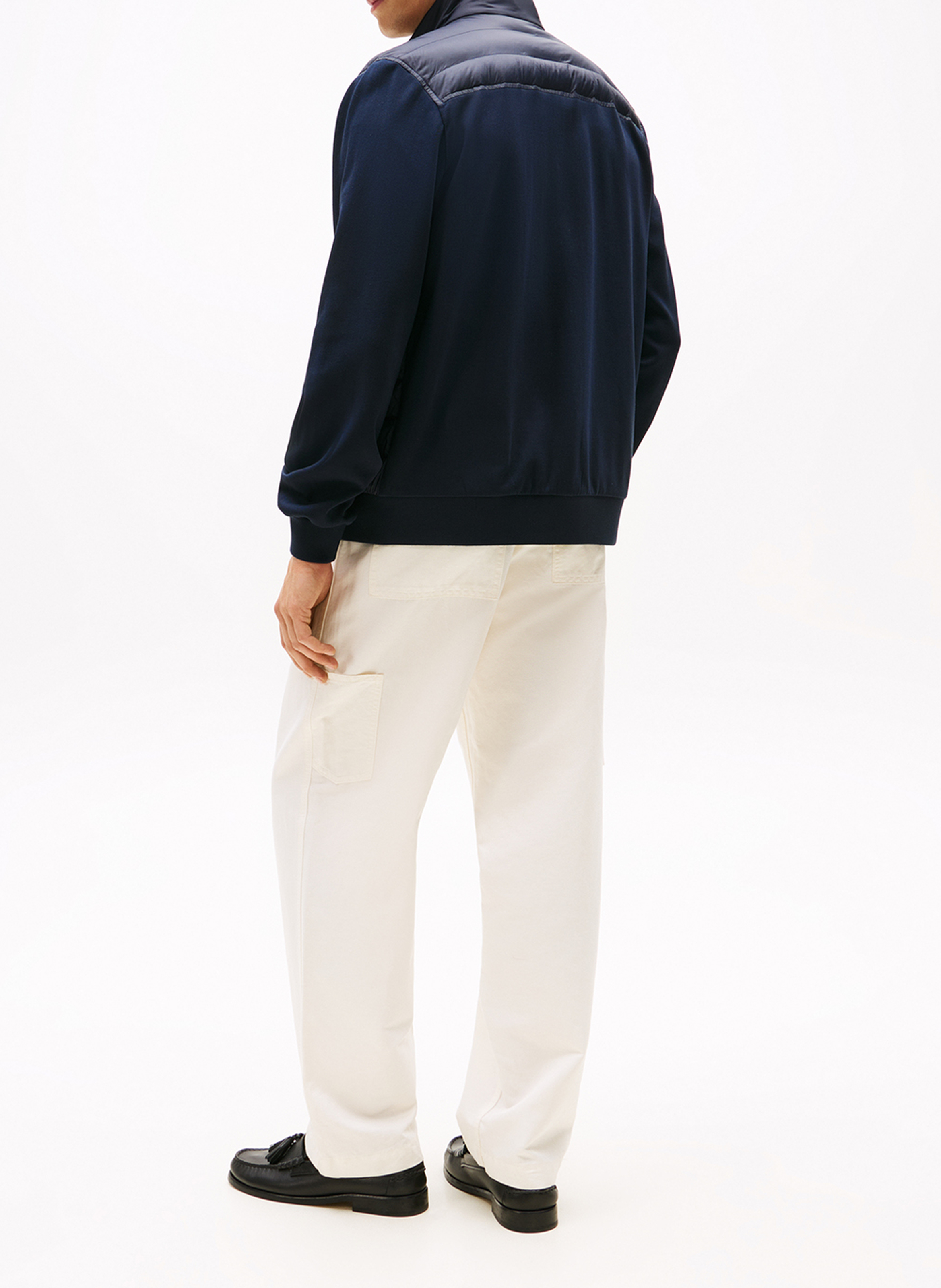 Gerade geschnittener Blouson aus Baumwoll-Mix mit Stehkragen TOMMY HILFIGER Blau