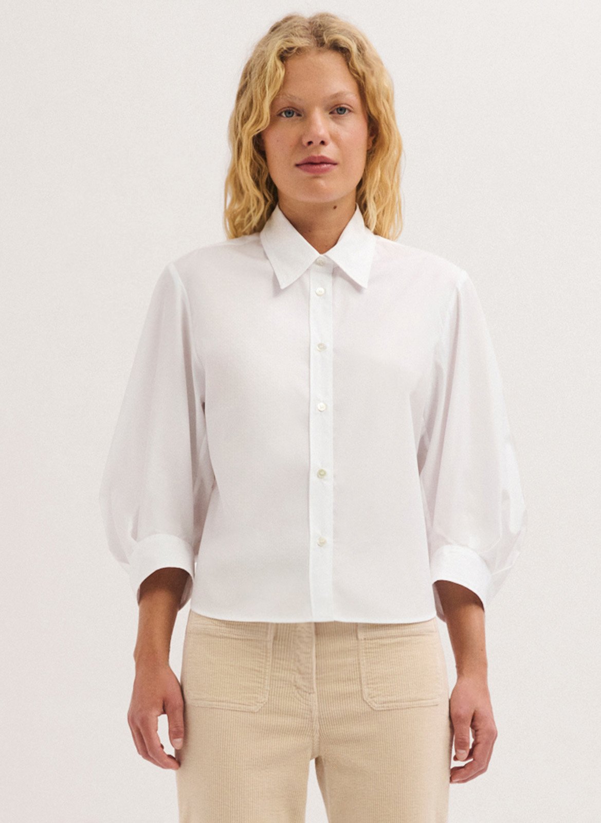 Straight cotton shirt PABLO White