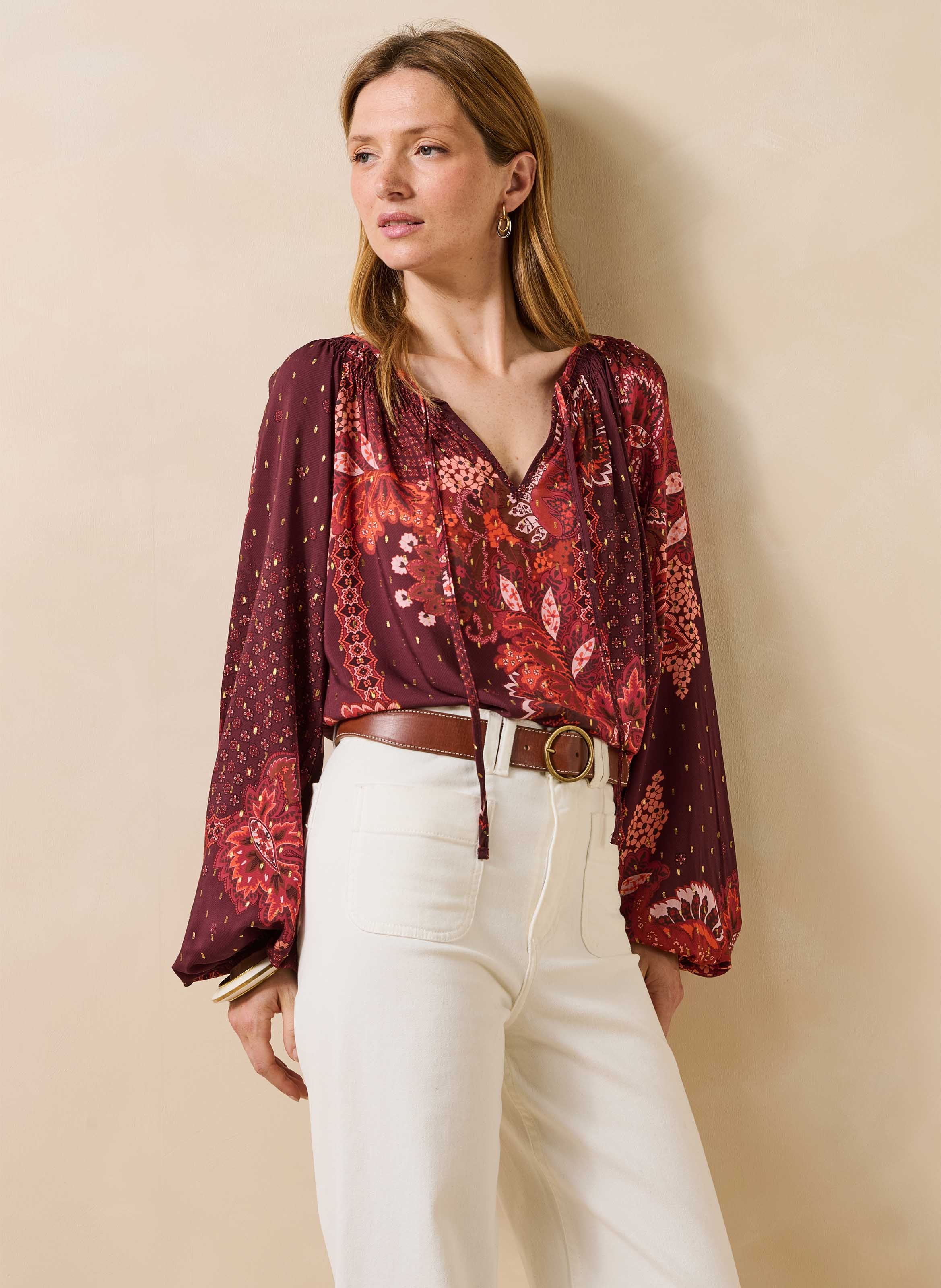 Henley blouse LA FEE MARABOUTEE Red