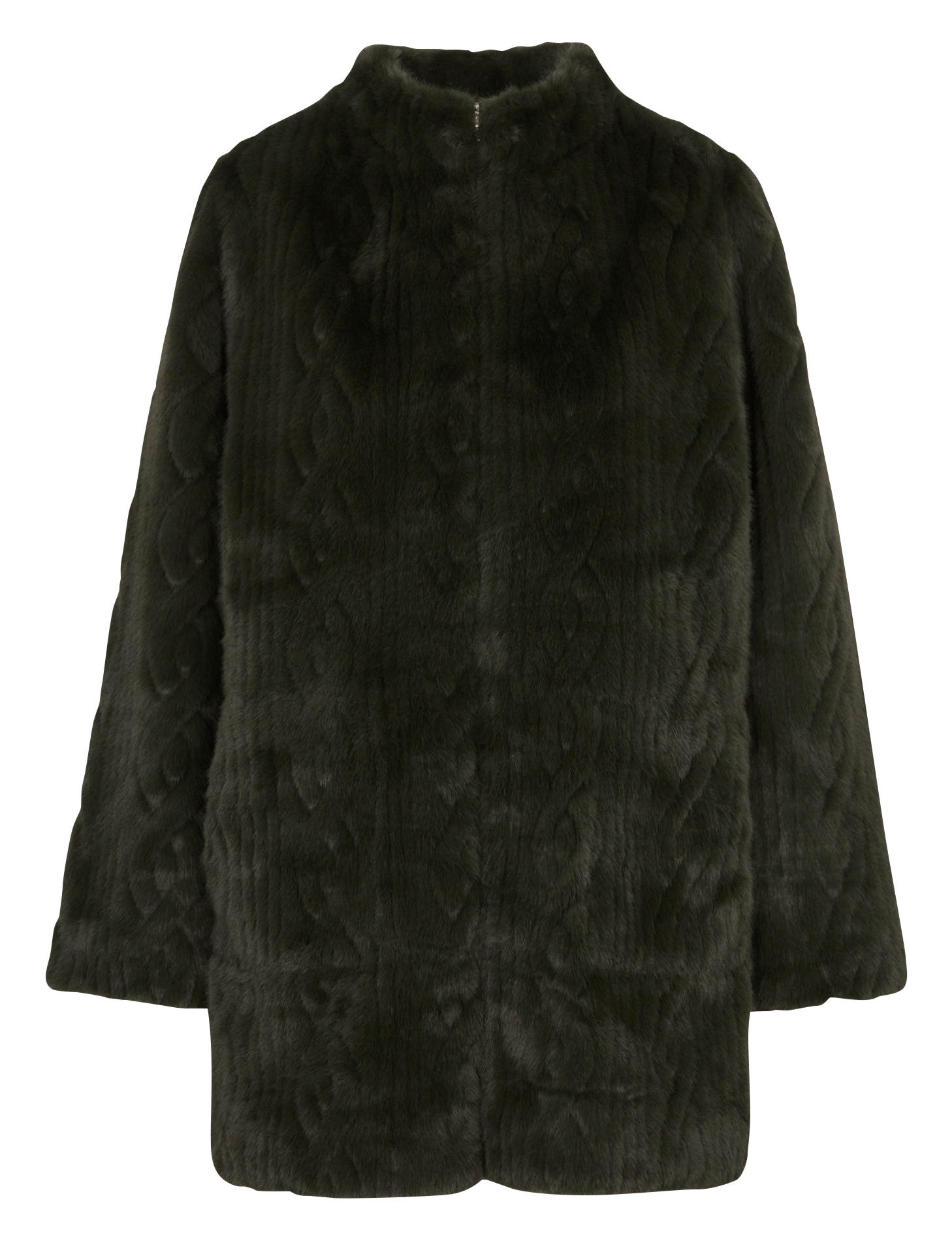  Manteau mi-long en fausse fourrure LA FEE MARABOUTEE Vert