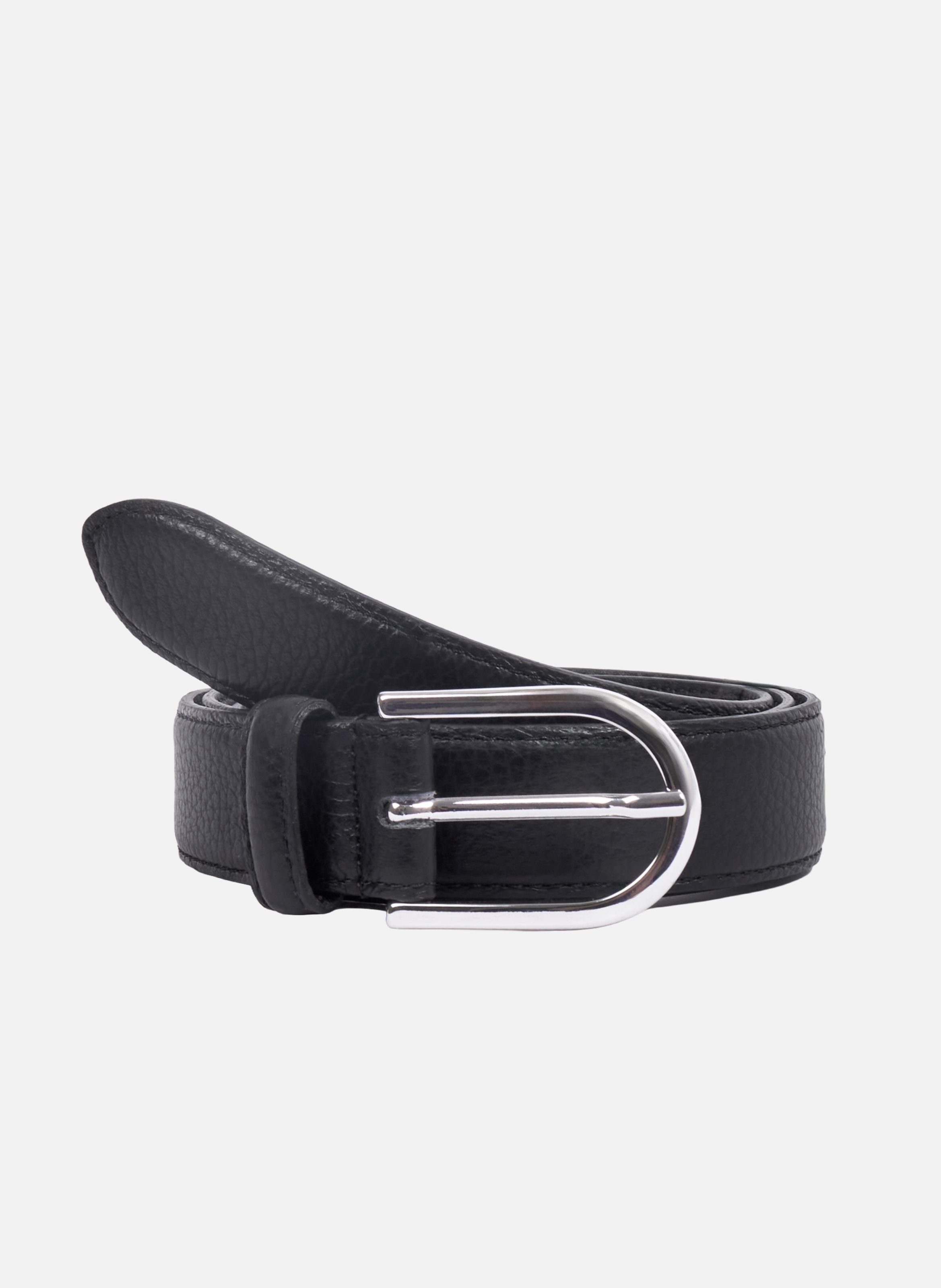 Oscar grained leather belt JULES & JENN Black