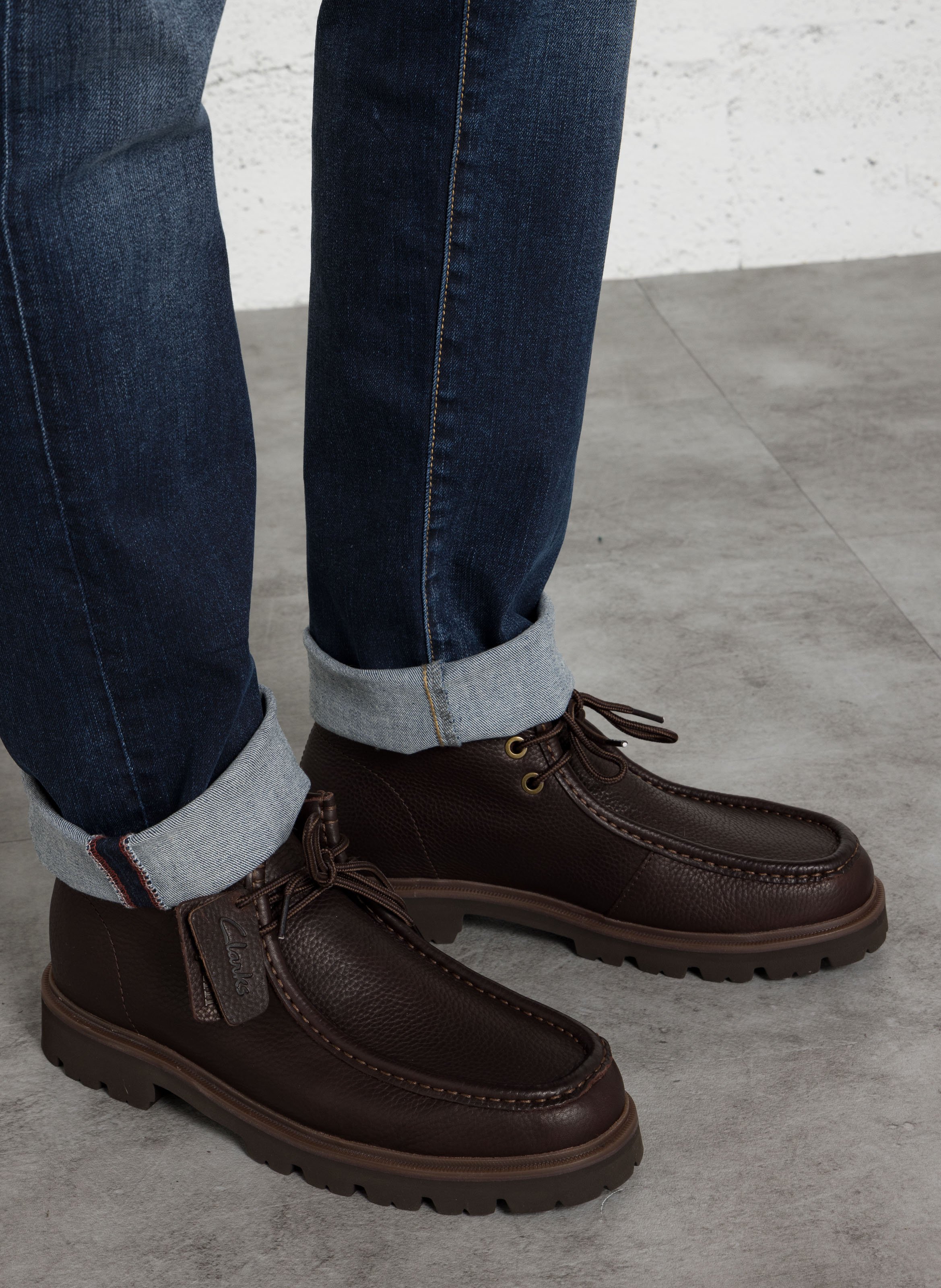 Bottines à lacets en cuir CLARKS Marron
