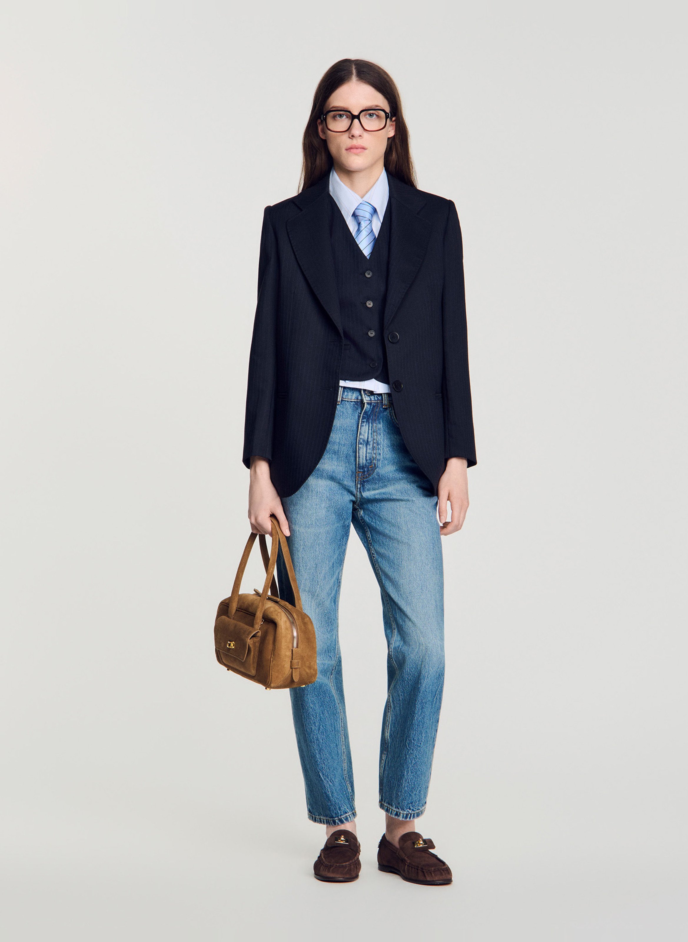 Leren handtas SANDRO Beige