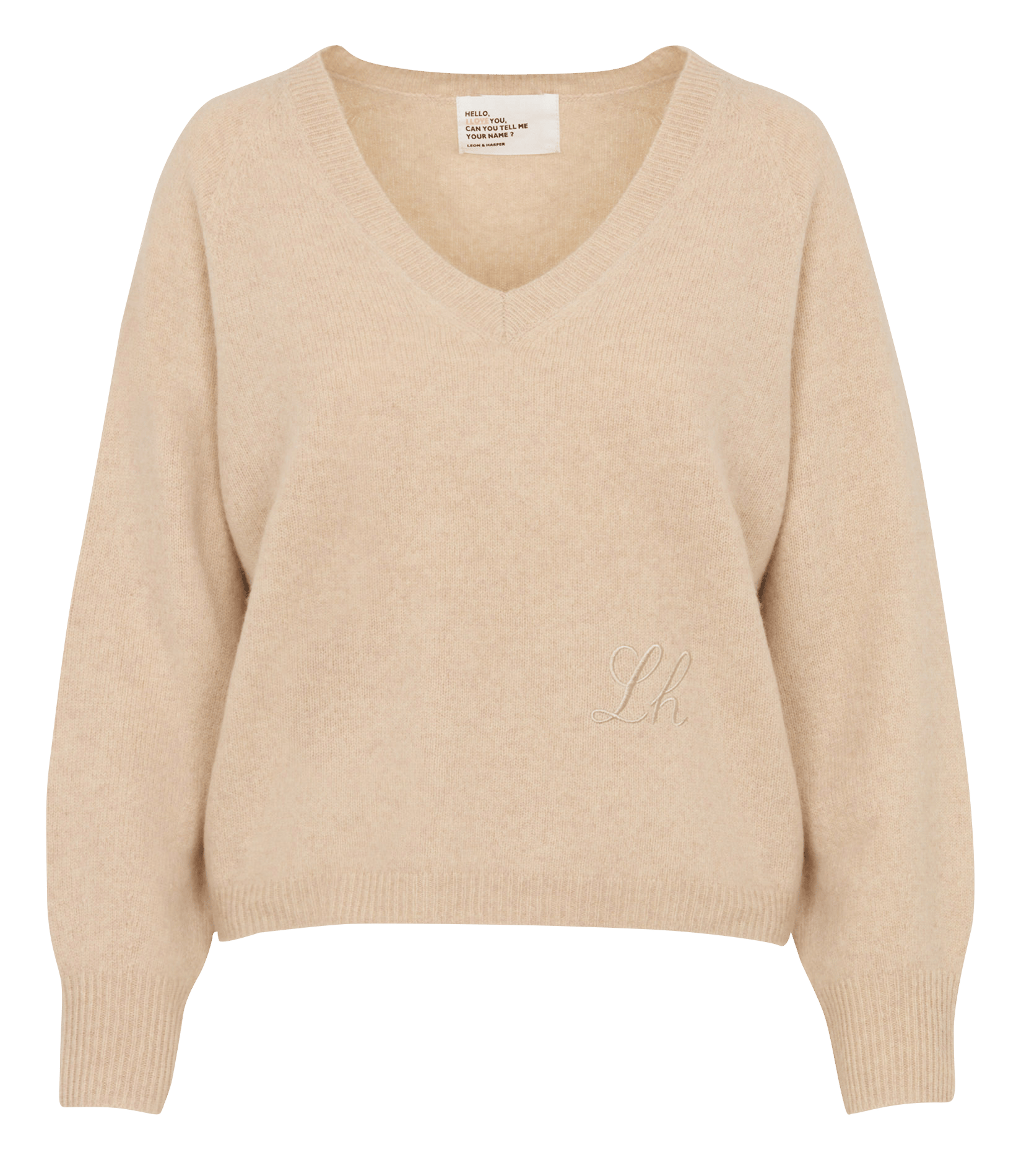 Gerade geschnittener Wollpullover mit V-Ausschnitt LEON & HARPER