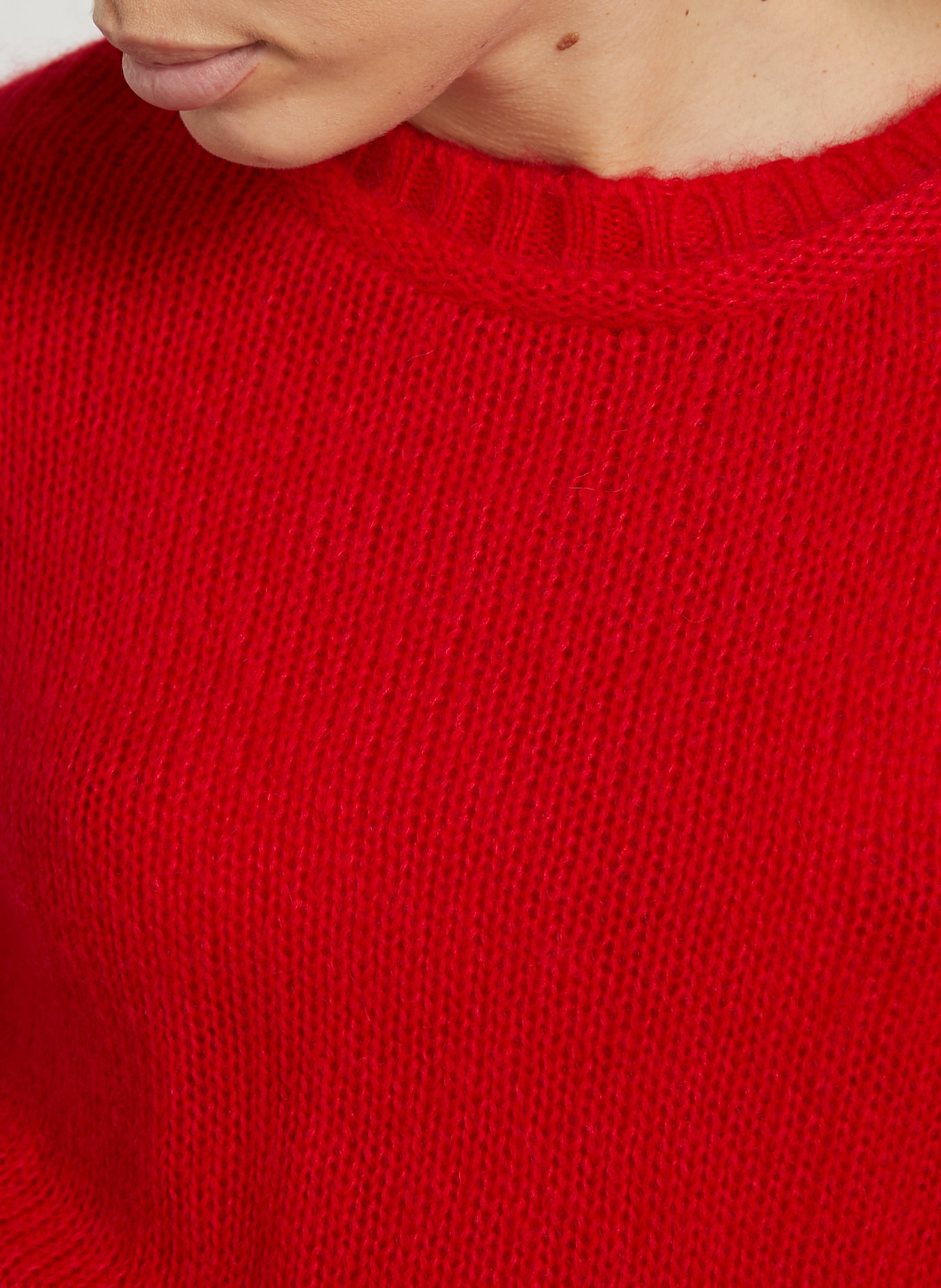 Pull col rond en laine mélangée BELLA JONES Rouge
