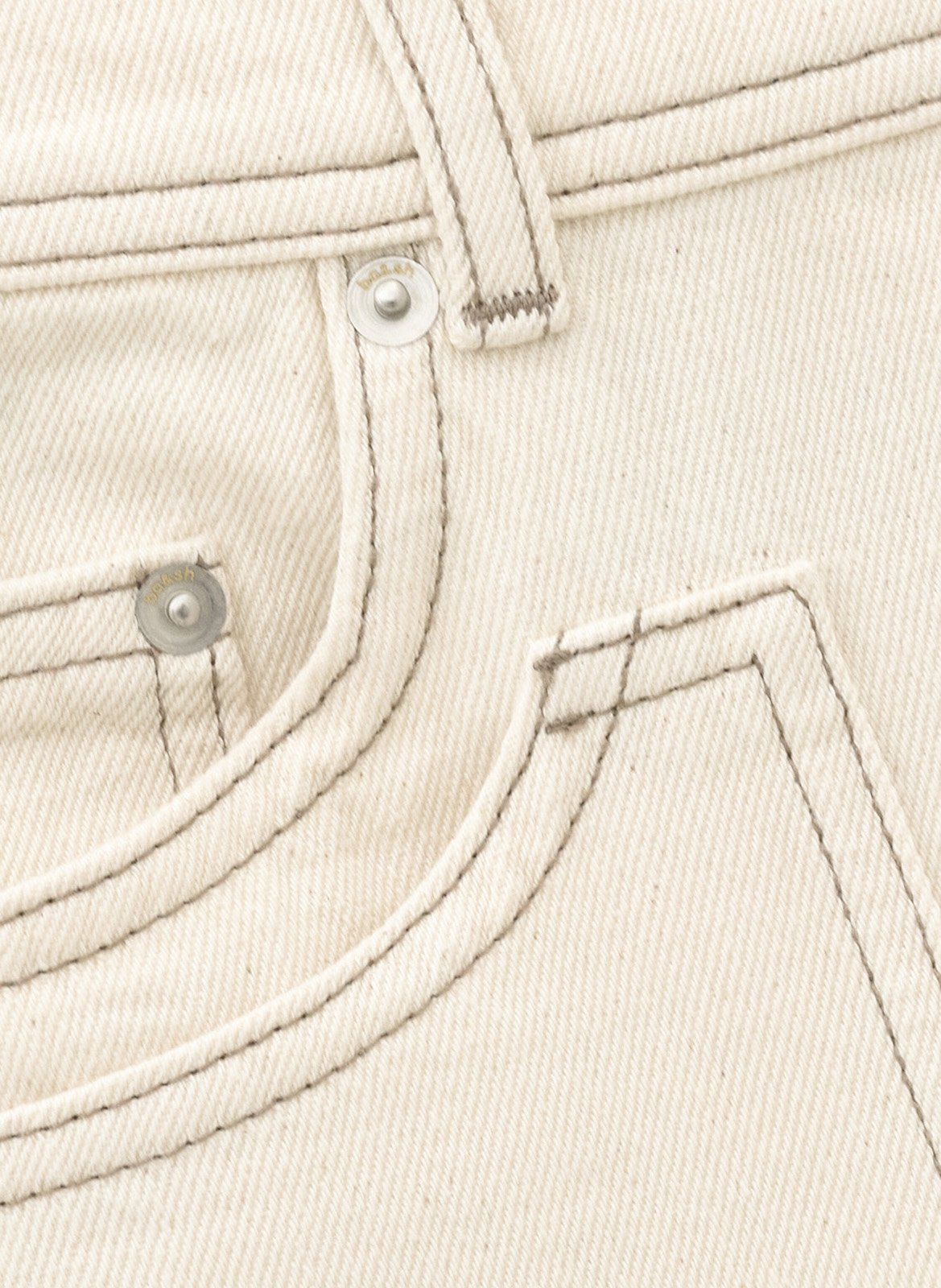 Jean large taille haute en coton BA&SH Beige