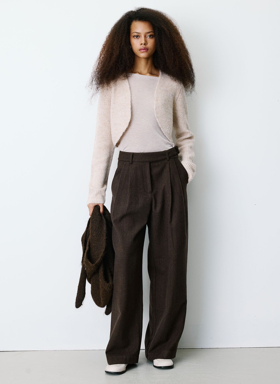 Pantalon ample à chevrons GRACE ET MILA Marron