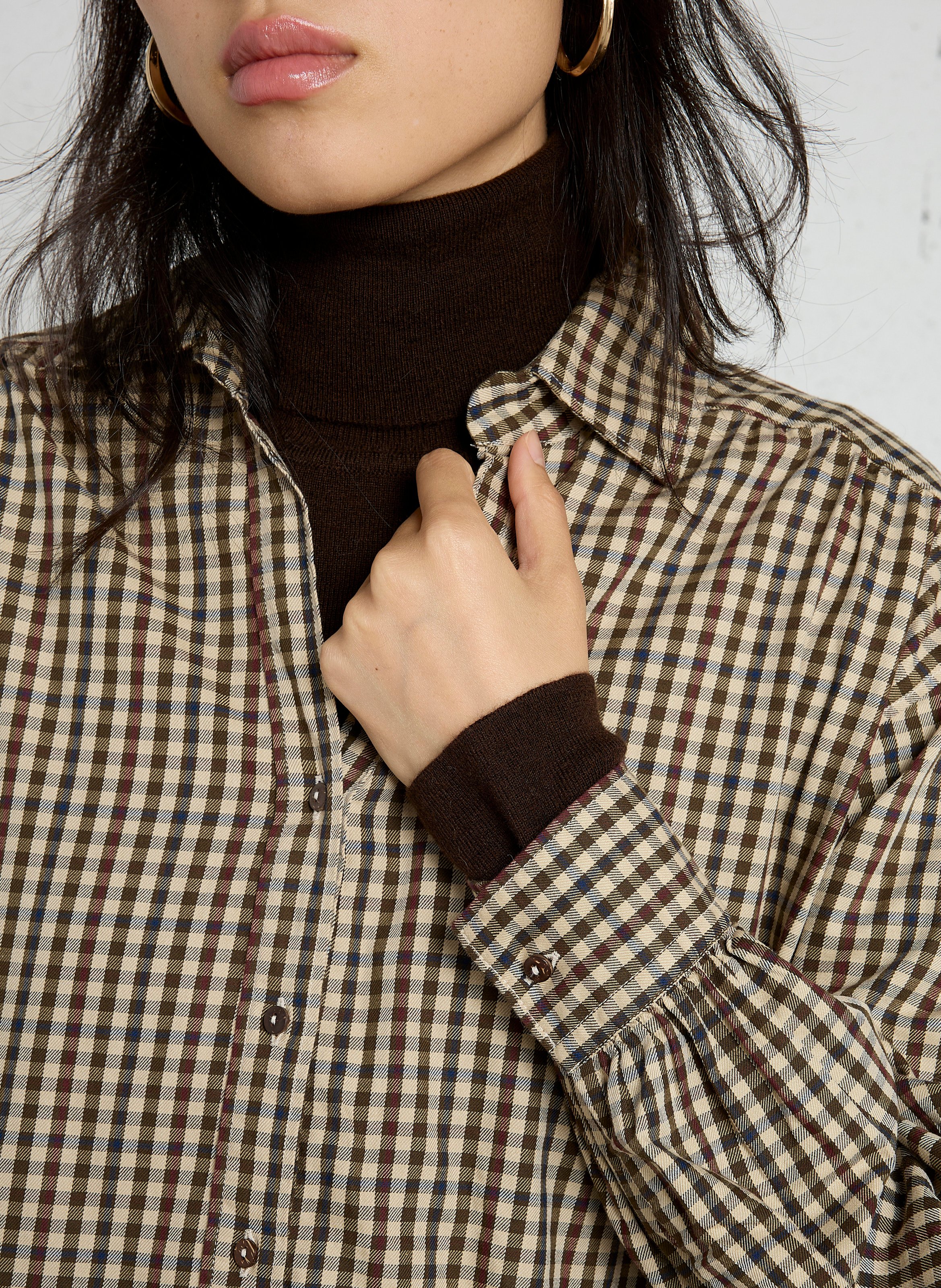 Checked cotton shirt DIEGA Khaki