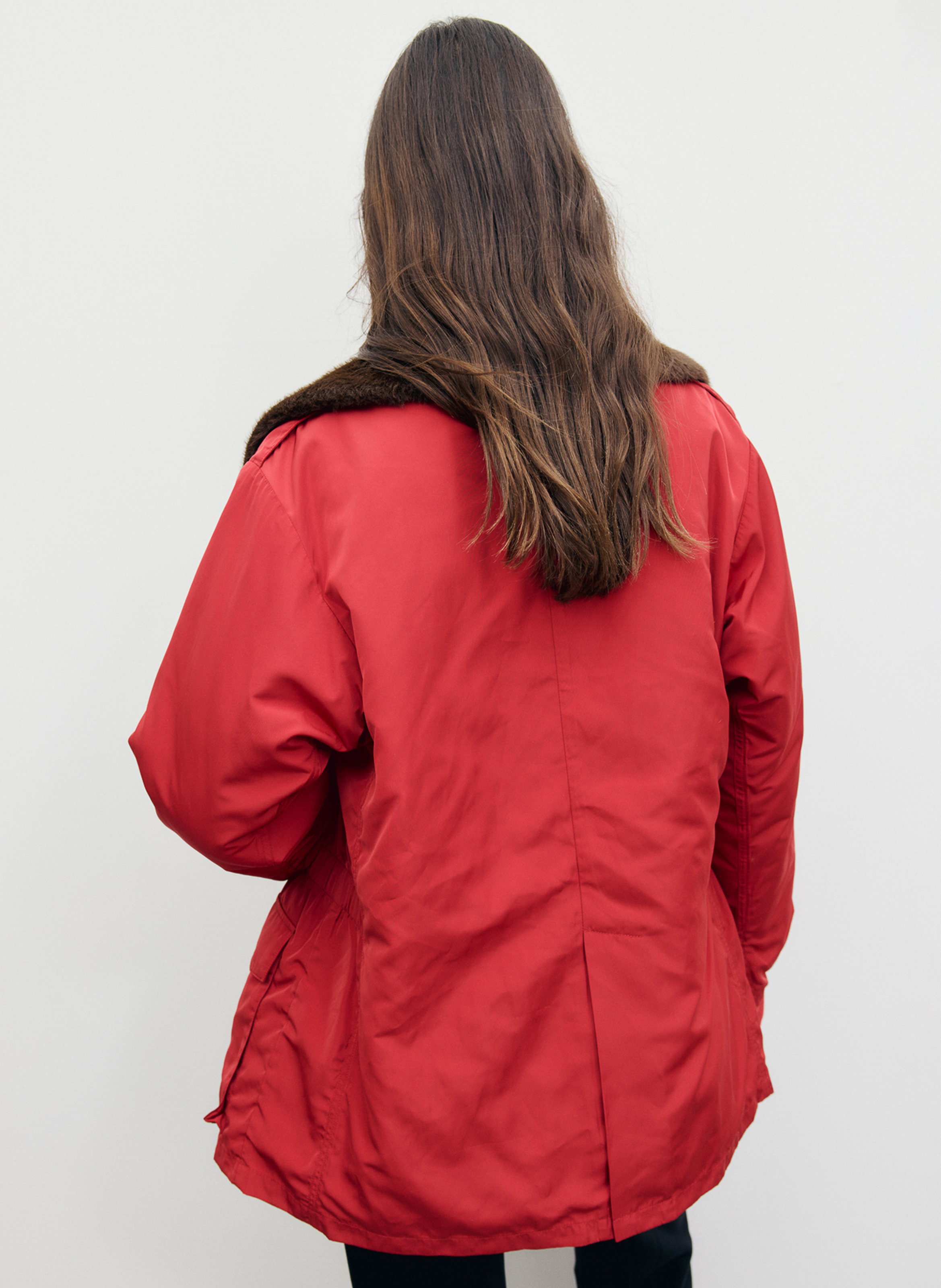 Taillierter Parka mit Kragen in Felloptik GERARD DAREL Rot