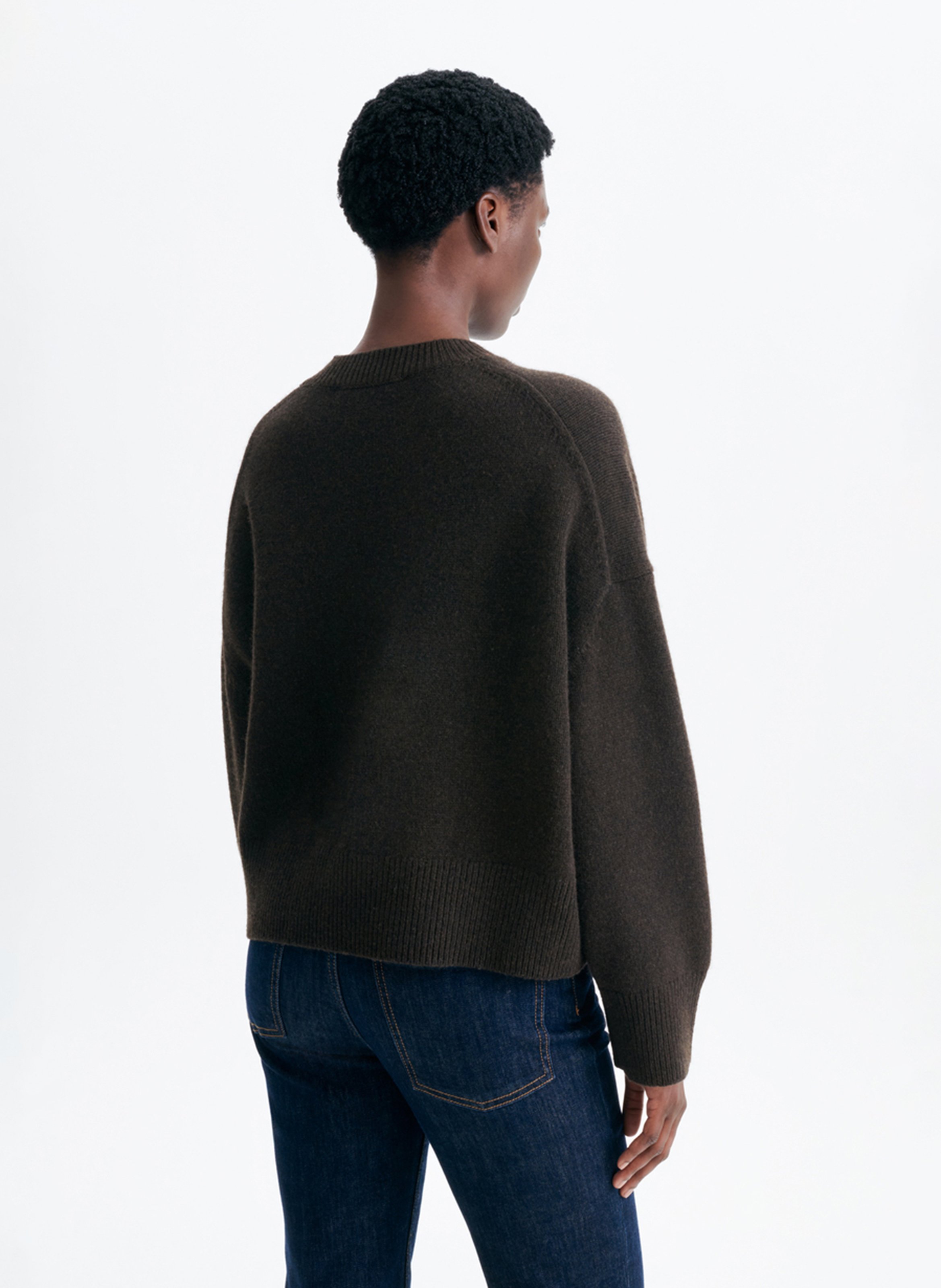 Loose-fit round-neck wool sweater | Brown VANESSA BRUNO Women
