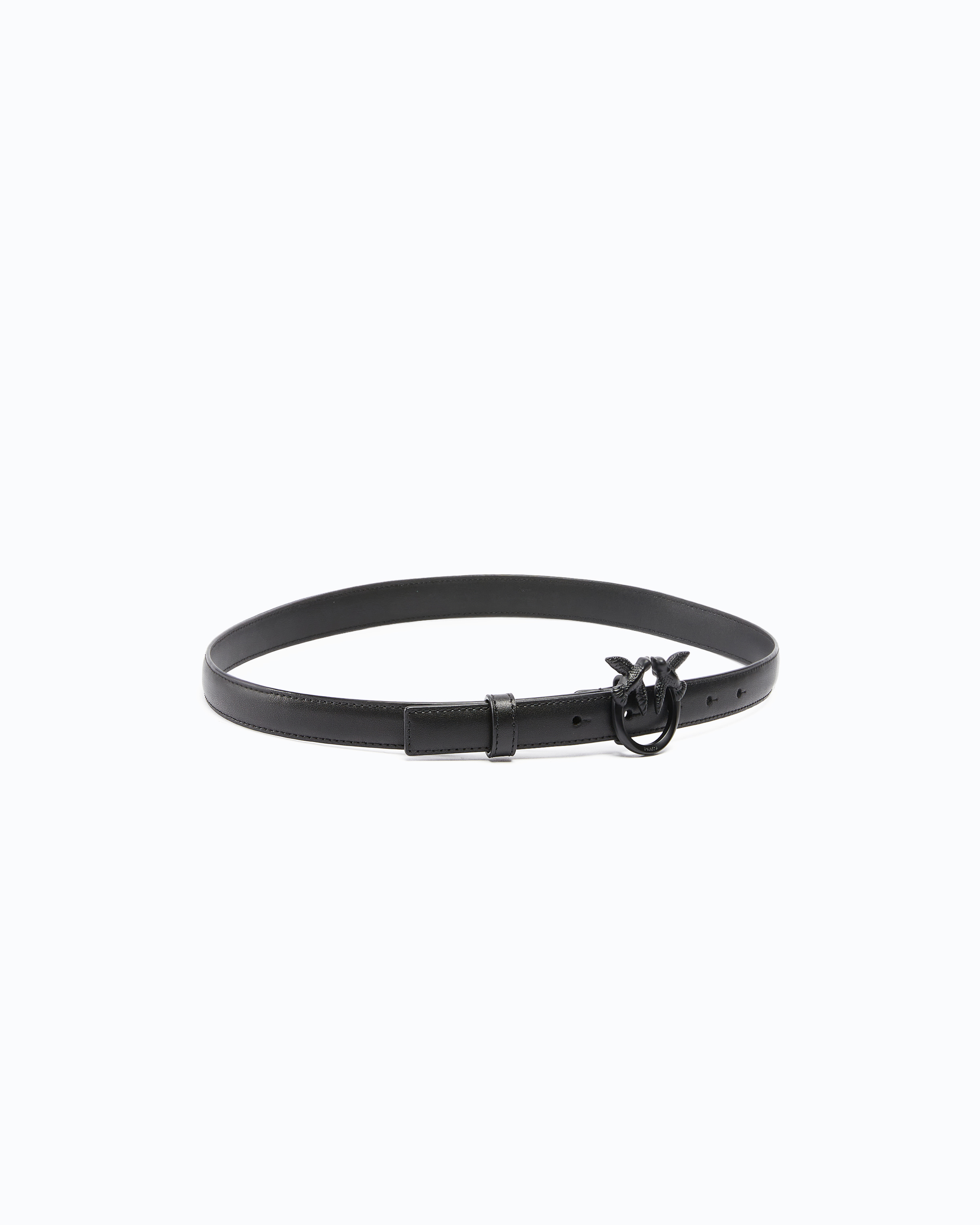 Fine ceinture love birds en cuir color block 2cm PINKO Noir