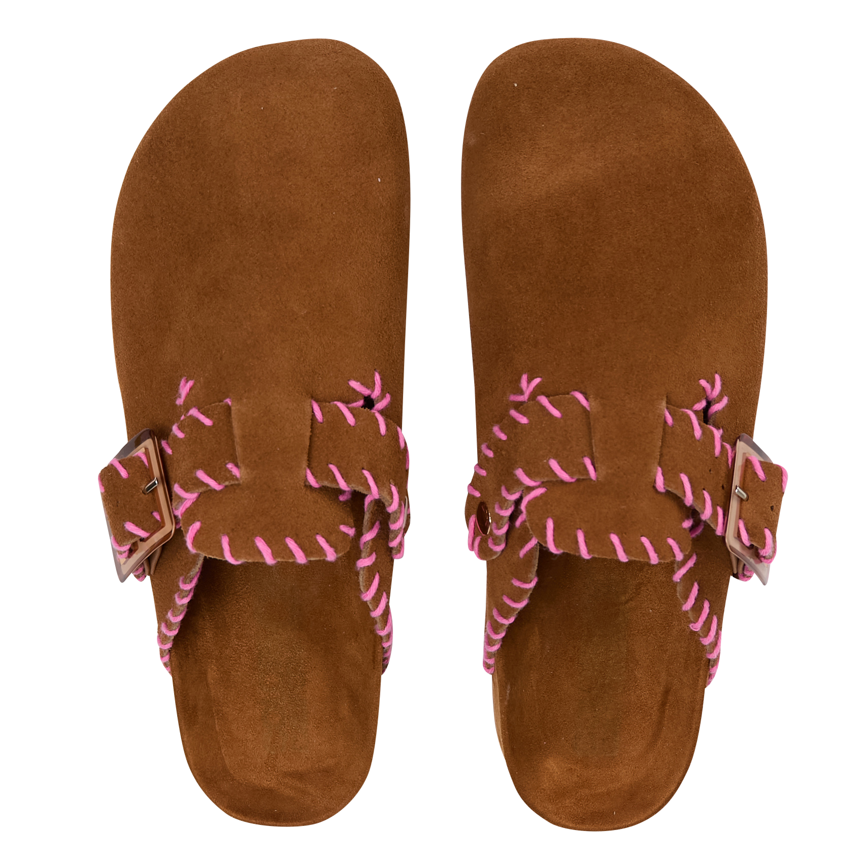 Muil met stiksels in suède leer COLORS OF CALIFORNIA Beige