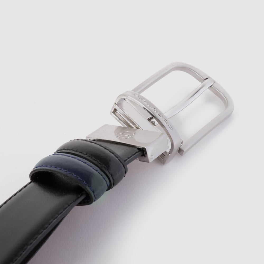 Men's reversible belt with buckle tang PIQUADRO Black