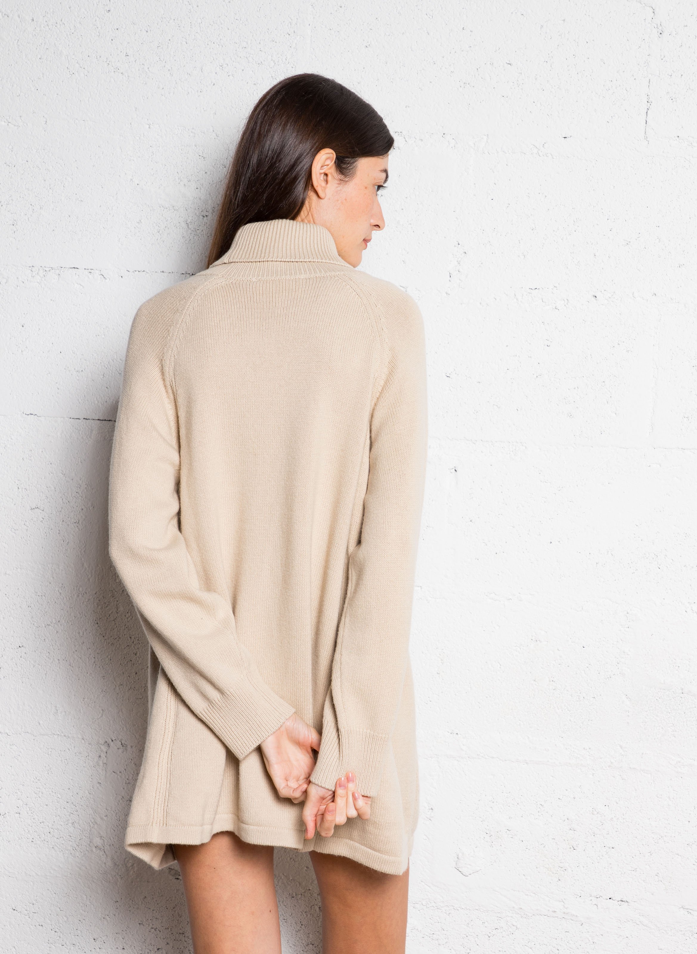 Korte wollen en katoenen truijurk BA&SH Beige