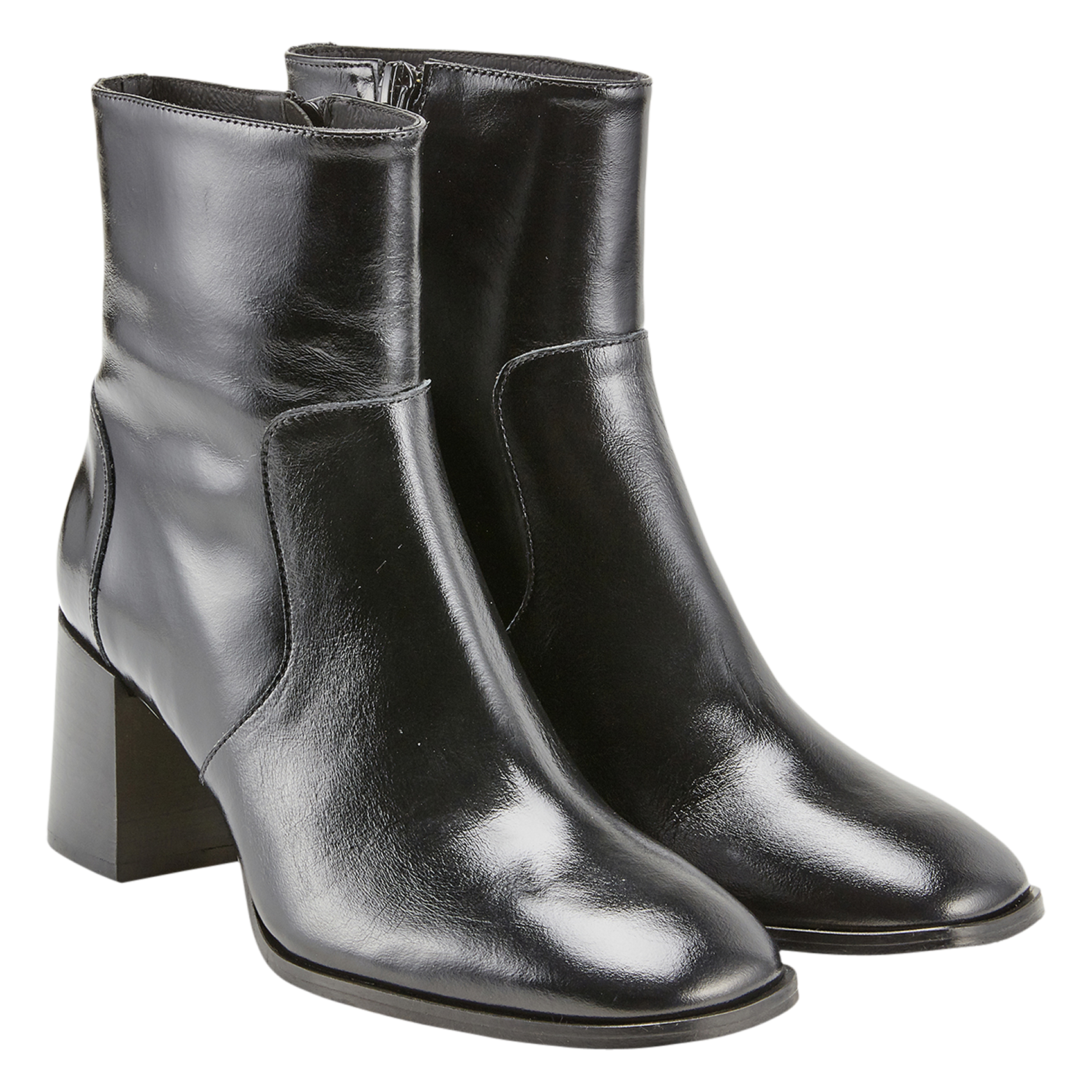 Bianca leather ankle boots COSMOPARIS Black