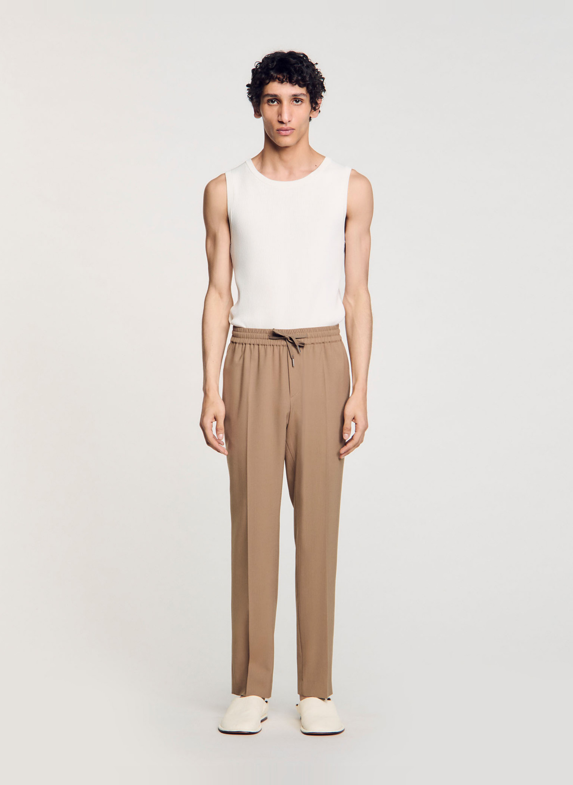 Rechte, elastische broek SANDRO Bruin